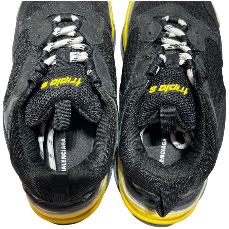 BALENCIAGA/Low-Sneakers/US 7.5/Cotton/BLK/TRIPPLE S YELLOW SOLE
