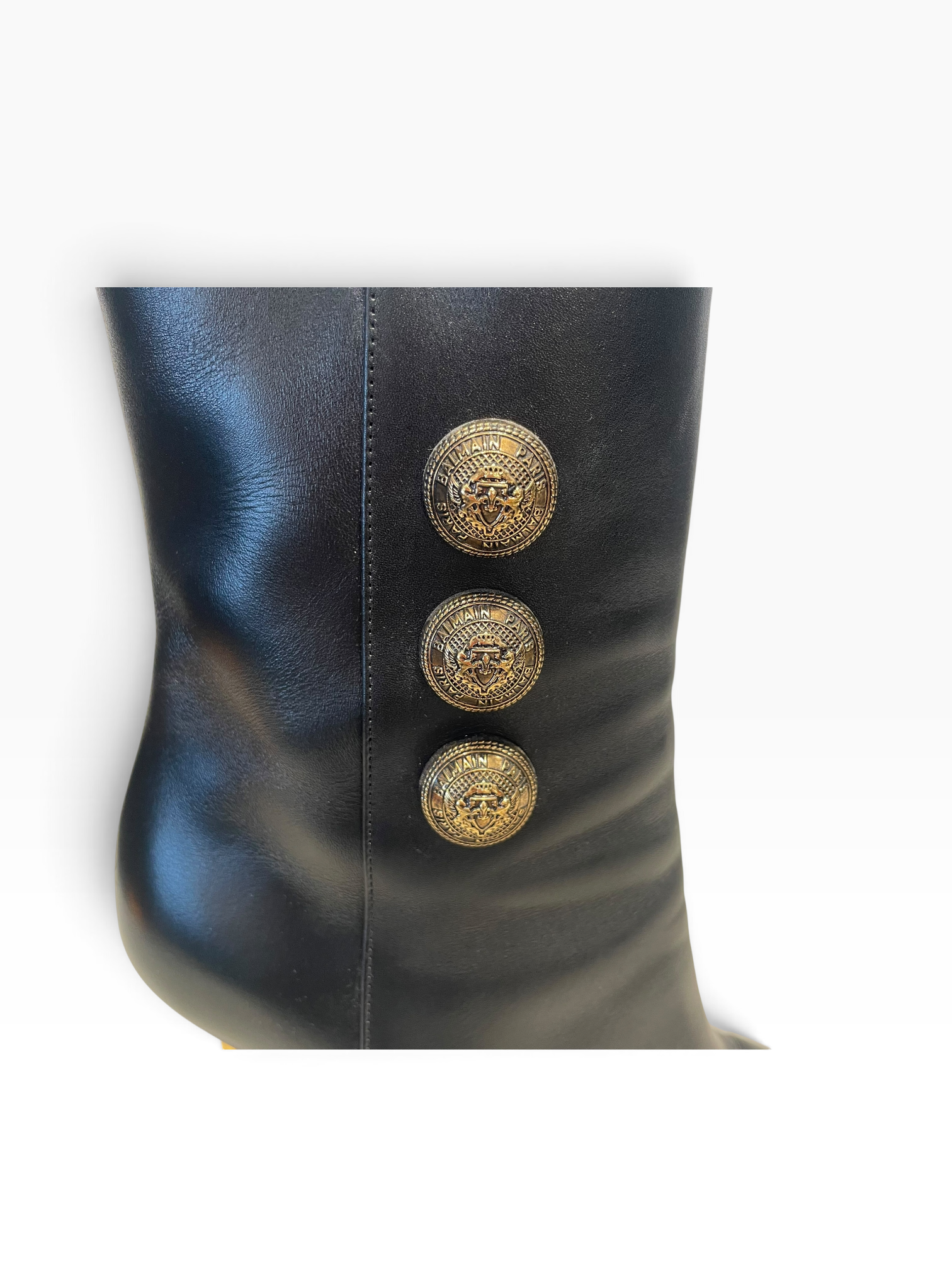 BALMAIN/Booties/EU 40/Leather/BLK/Roni - Gold Embossed Buttons view 5
