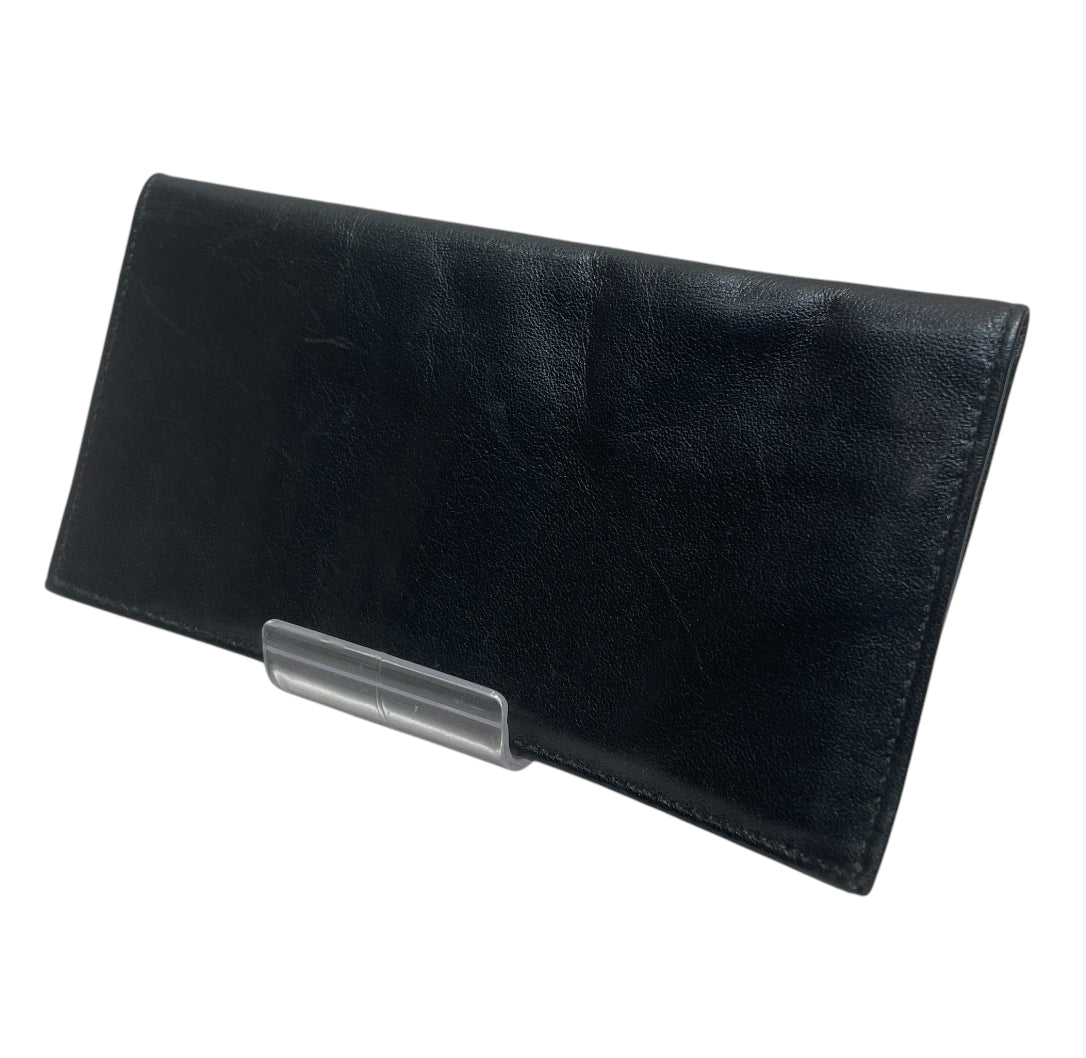 YVES SAINT LAURENT/Wallet/Leather/BLK/M's/FLAT BLACK CARD HOLDER view 2
