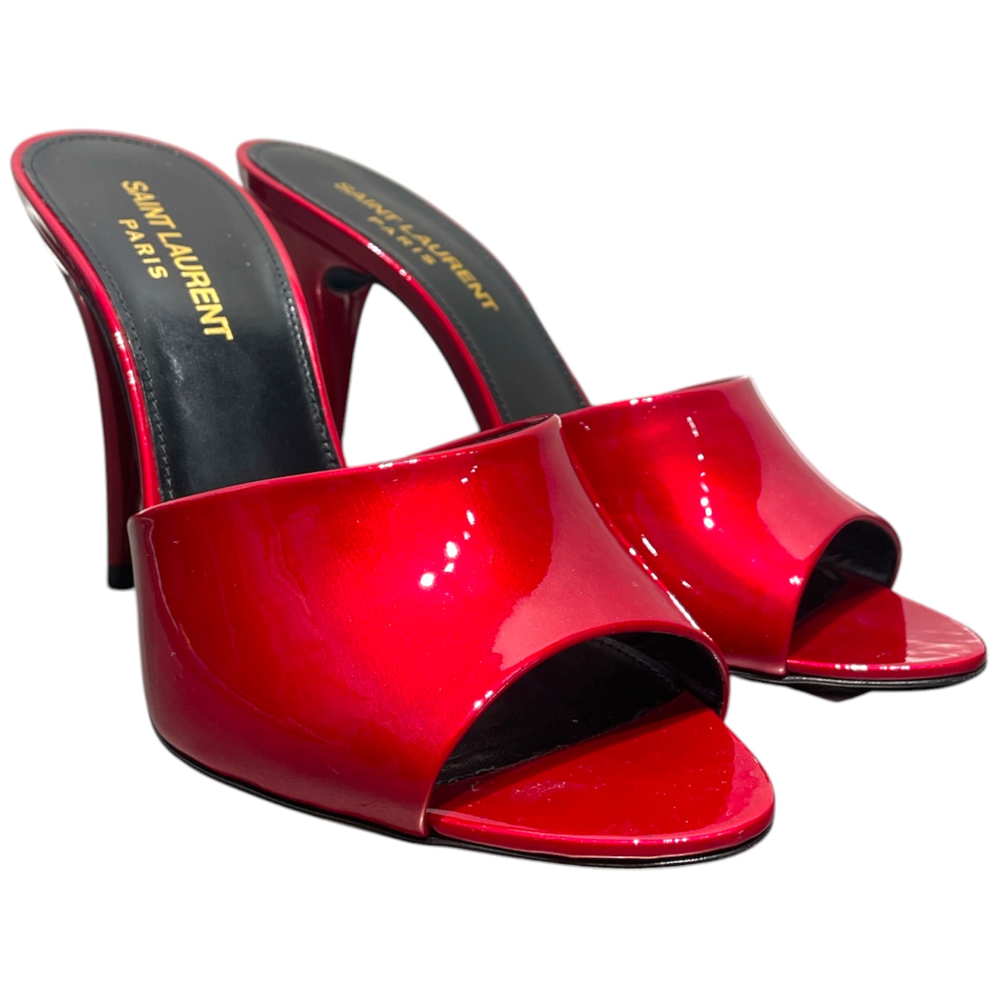SAINT LAURENT/Heels/EU 36/RED/PATENT LEATHER MULE HEEL view 1