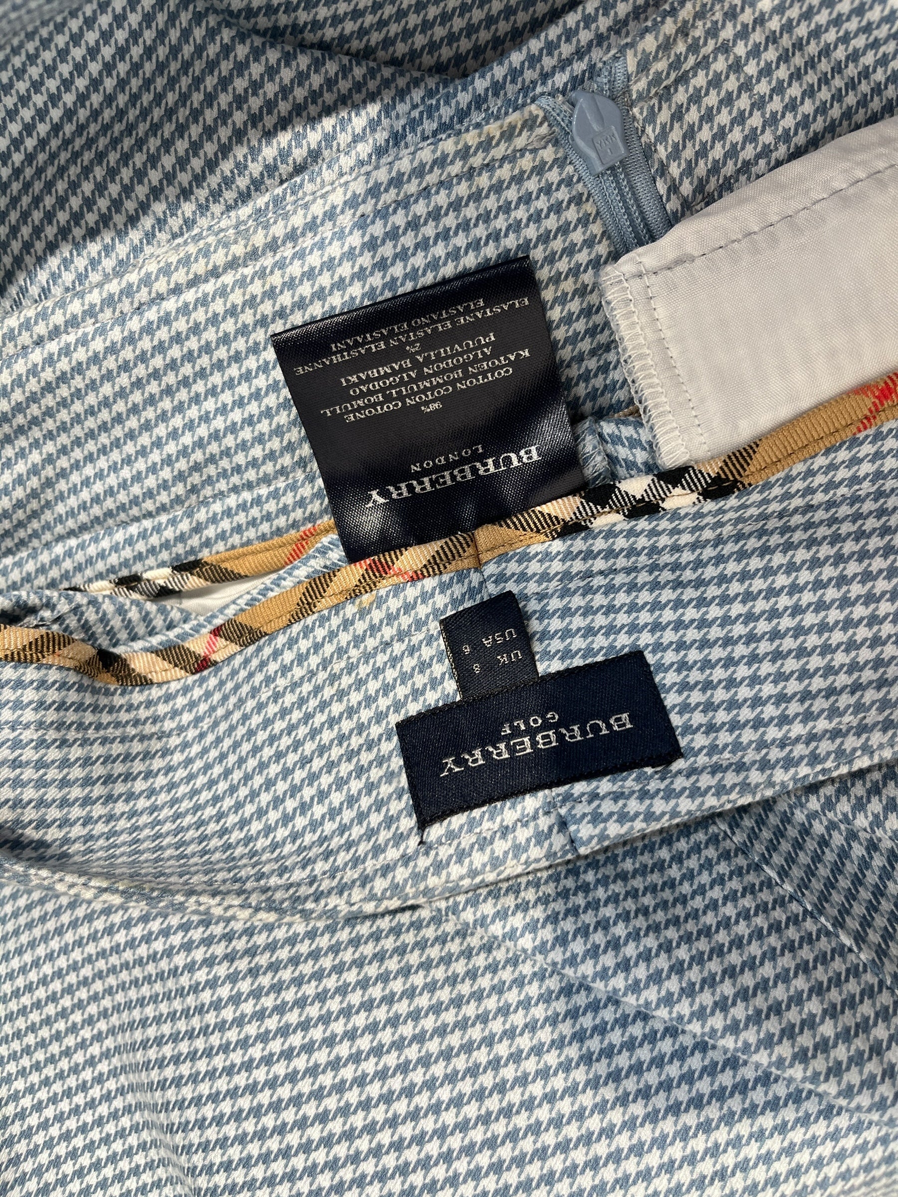 BURBERRY GOLF/Skirt/6/Houndstooth Check/Cotton/WHT/VELVRO STRAP view 3
