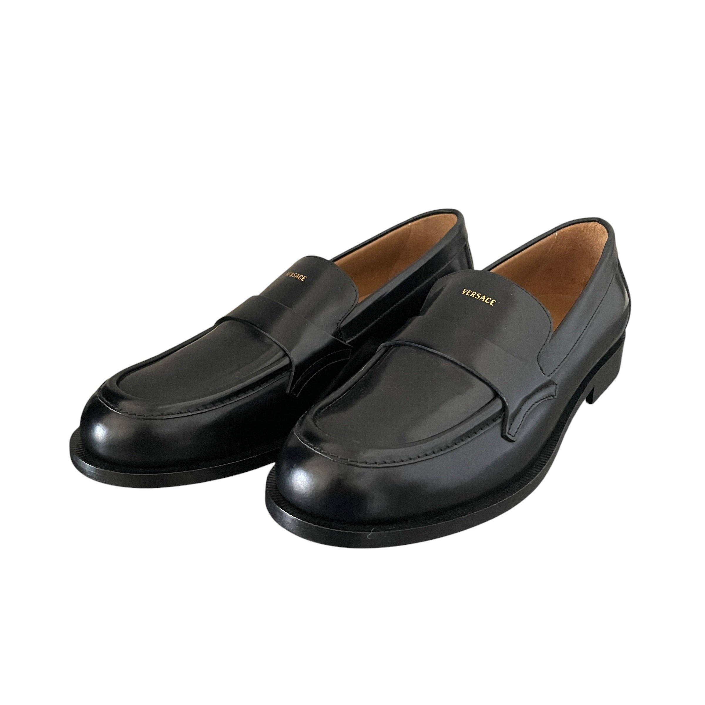VERSACE/Loafers/EU 43/Leather/BLK/Slip-on/Nero Vitello Black Loafers view 1