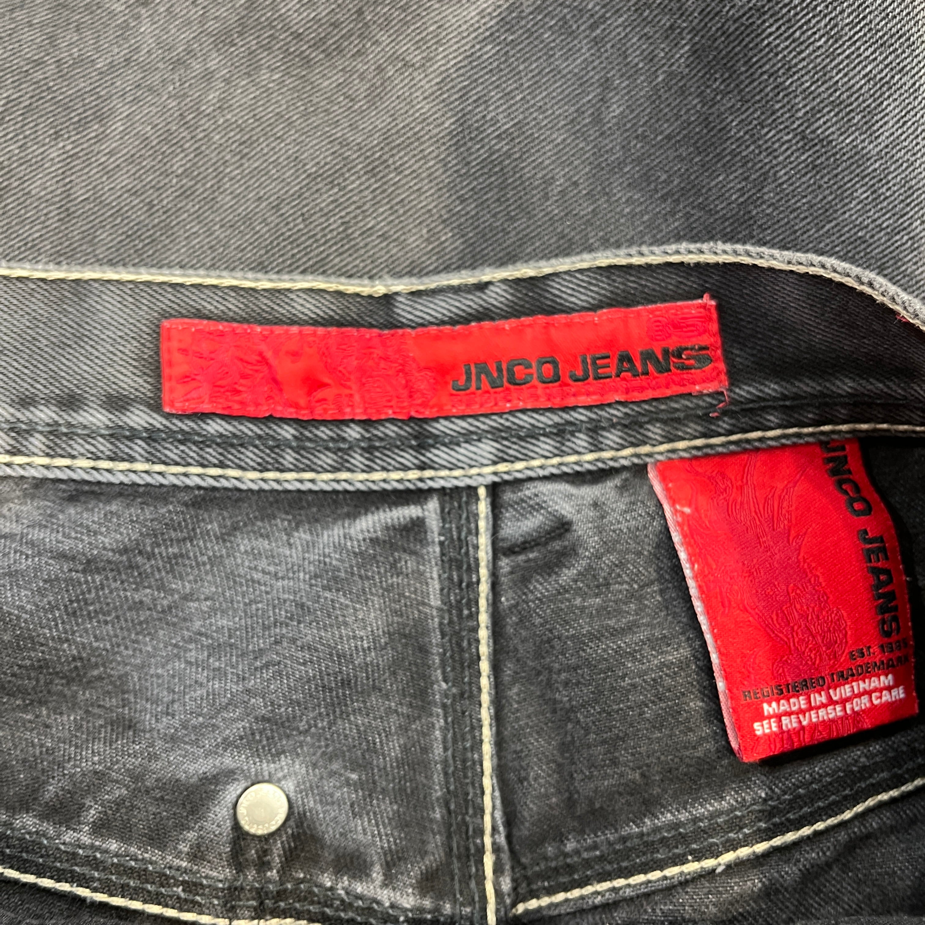 JNCO/Pants/33/Denim/BLK/Skull Emboridery on back view 4