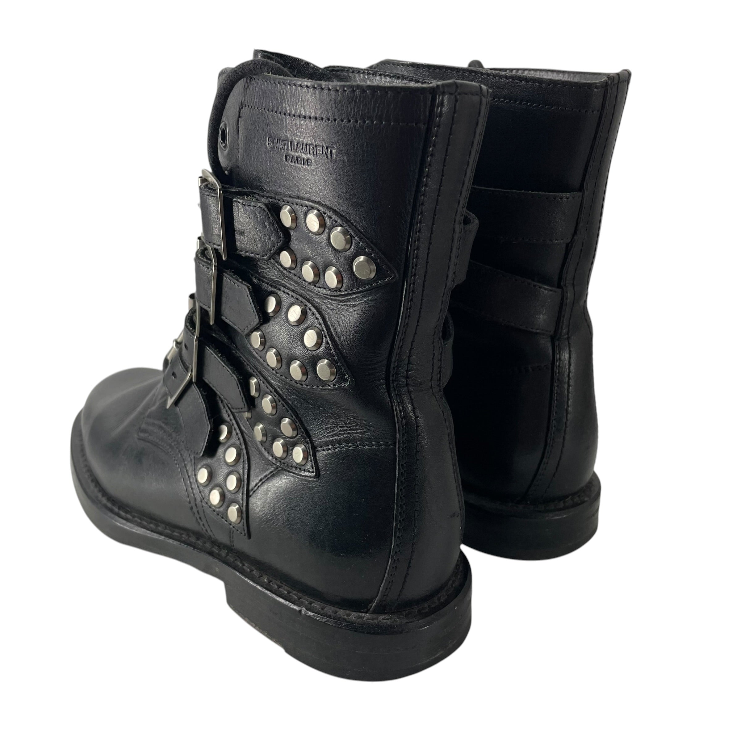 SAINT LAURENT/Boots/EU 37.5/Leather/BLK/RANGER STUDDED/SN335112 view 2