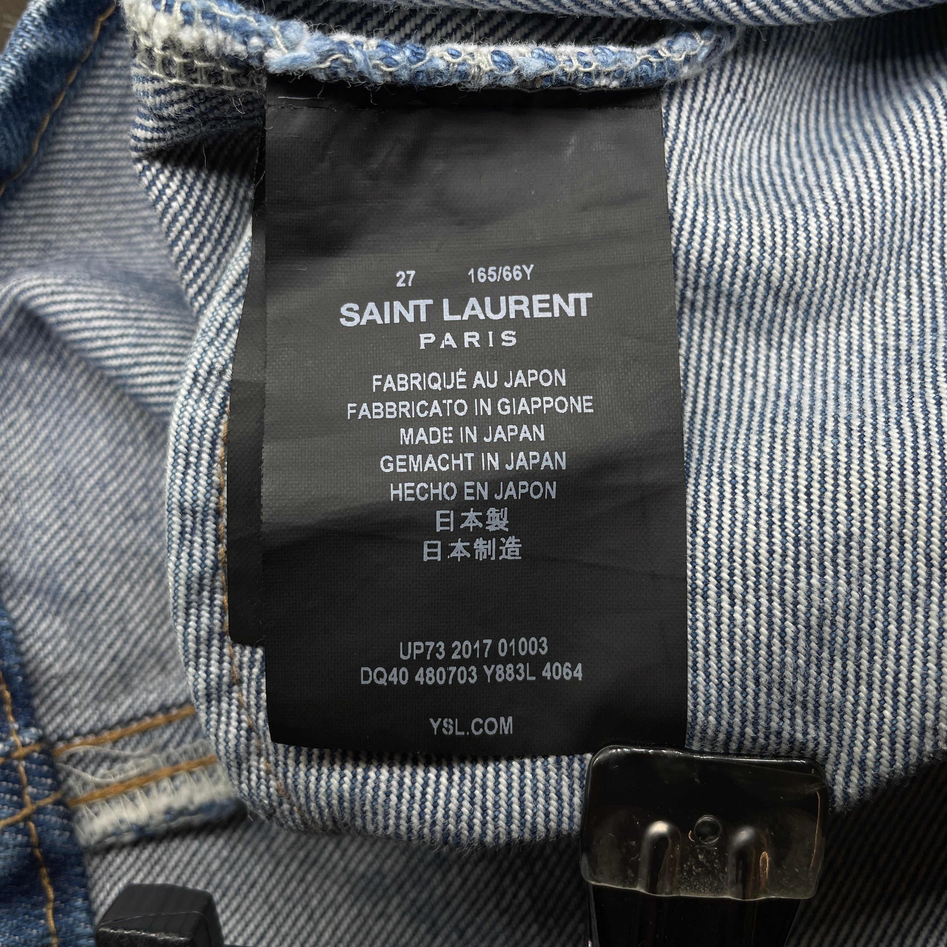 SAINT LAURENT/Skirt/27/Denim/BLU/2017 PANELLED JEAN MINI view 4