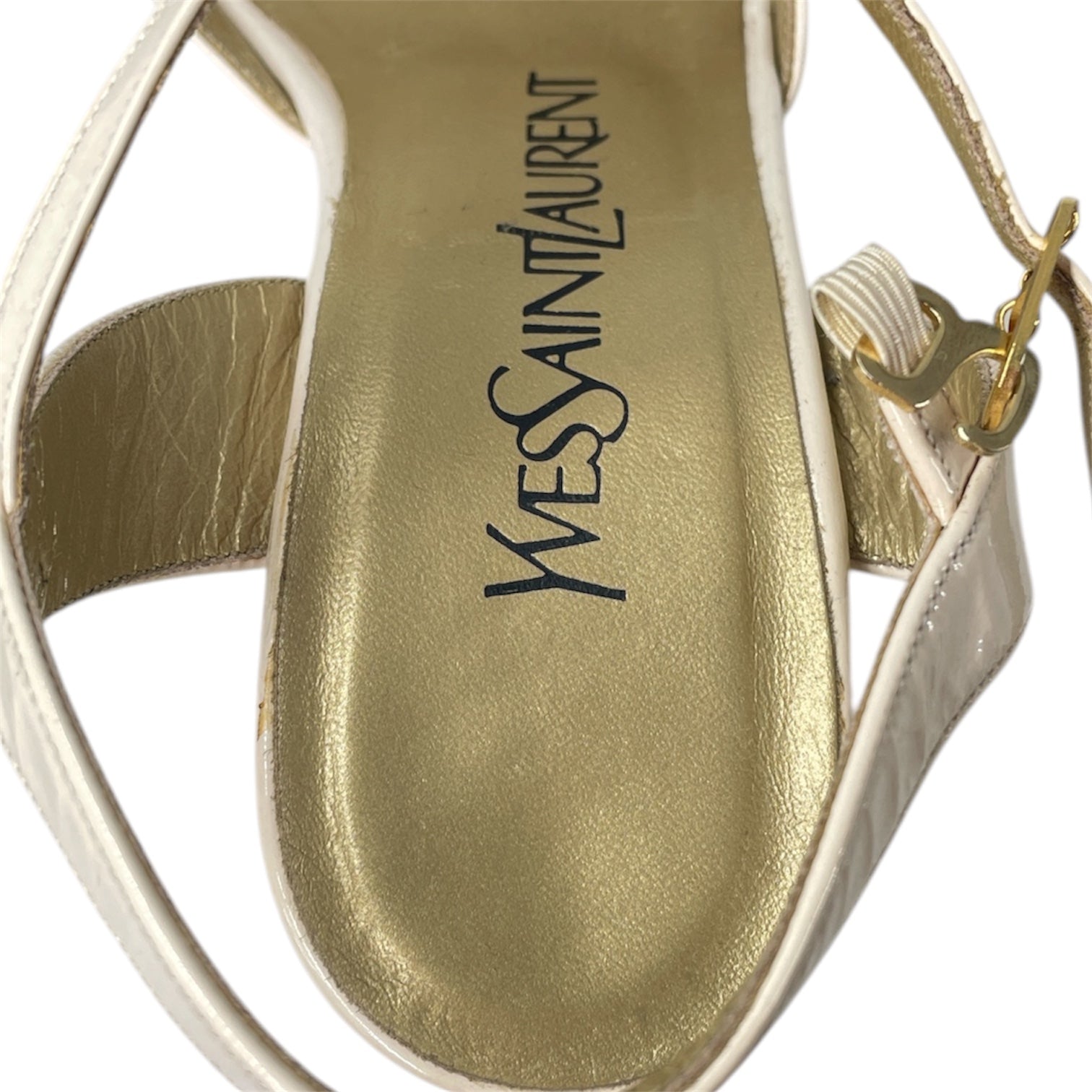 YVES SAINT LAURENT/Heels/EU 34.5/BEG/flowers view 3
