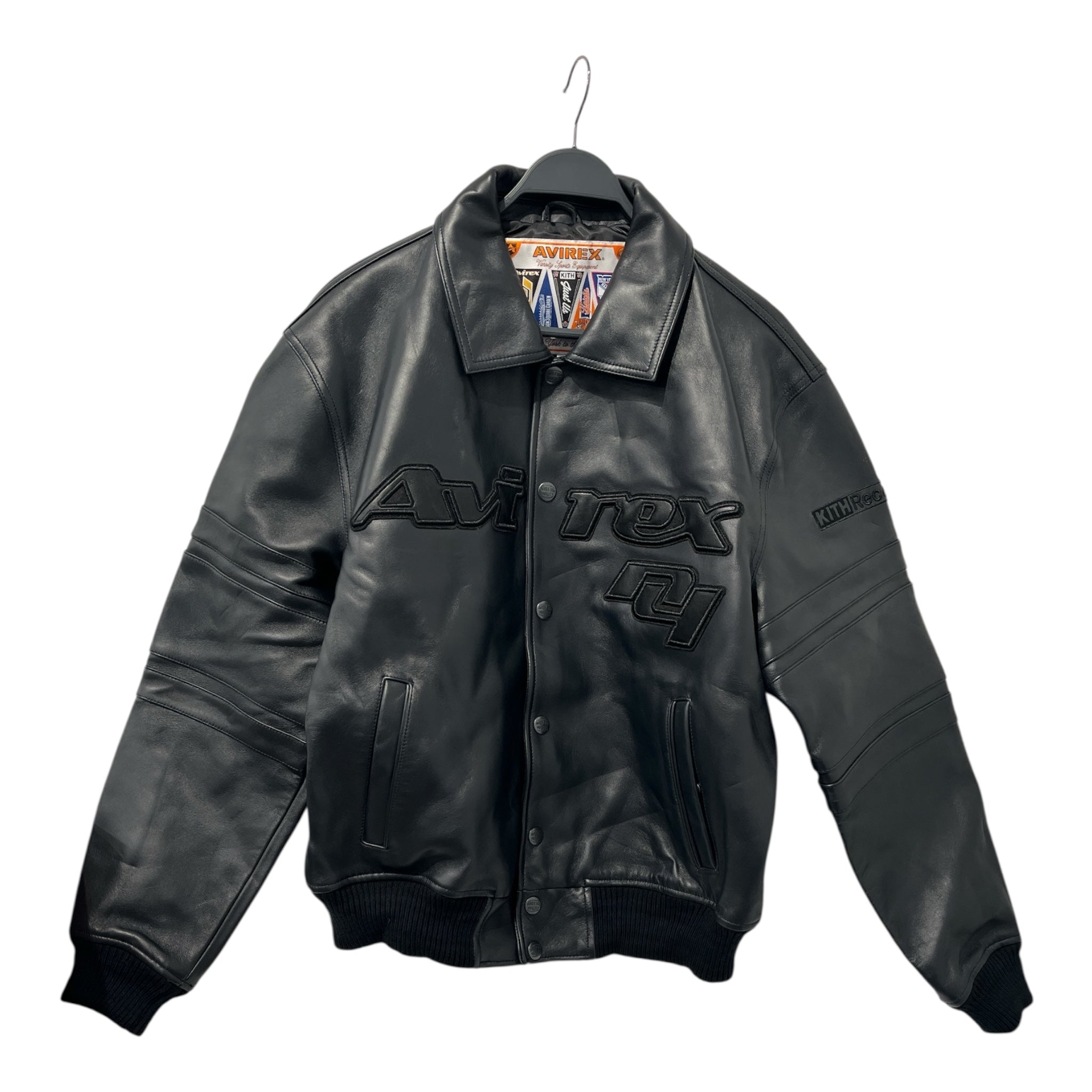KITH/AVIREX/Leather Jkt/L/Leather/BLK/Graphic/KITH RECORDS SNAP/ZIPPER view 1
