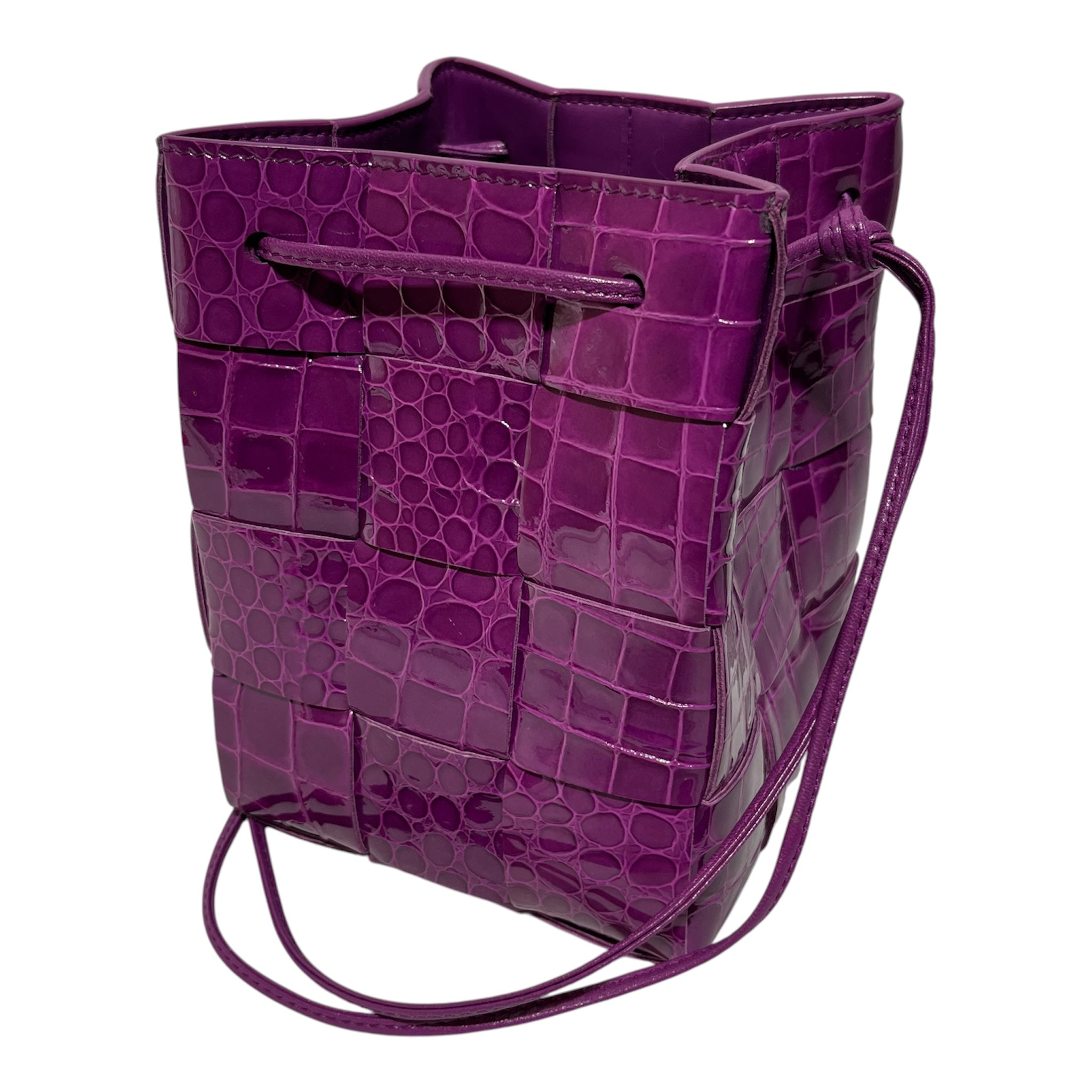 BOTTEGA VENETA/Cross Body Bag/Leather/PPL/croc braided cube bag view 2