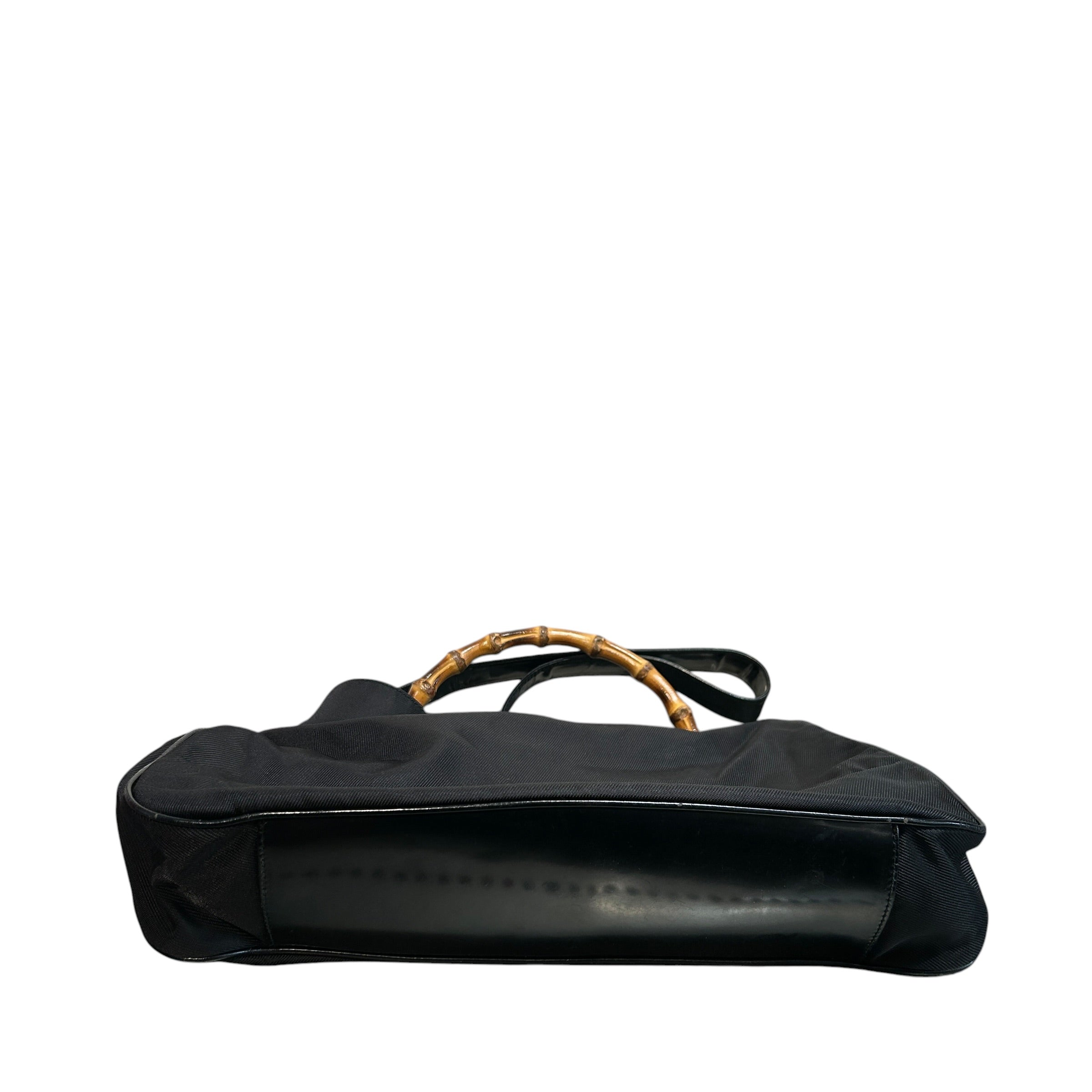 GUCCI/Hand Bag/Nylon/BLK/hobo bamboo handle view 3
