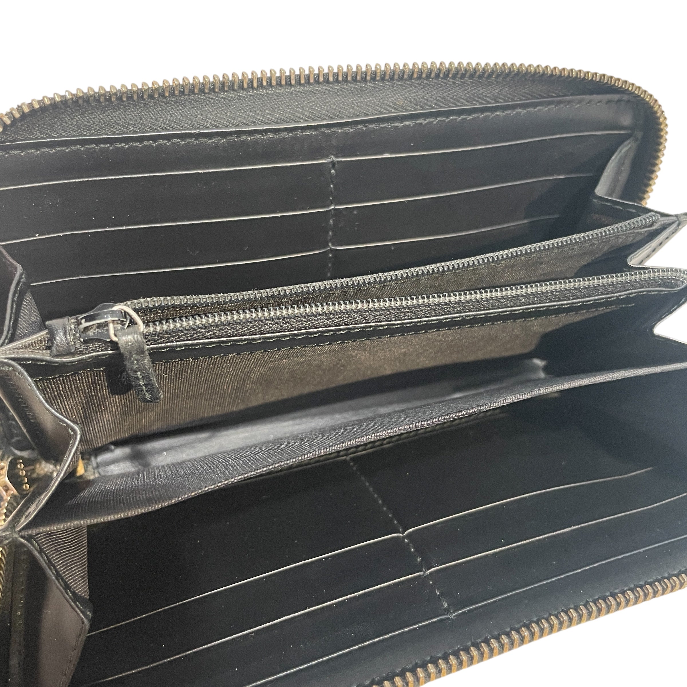 GUCCI/Long Wallet/Monogram/Leather/BLK/Guccissima Zip-Around Bow Long view 5