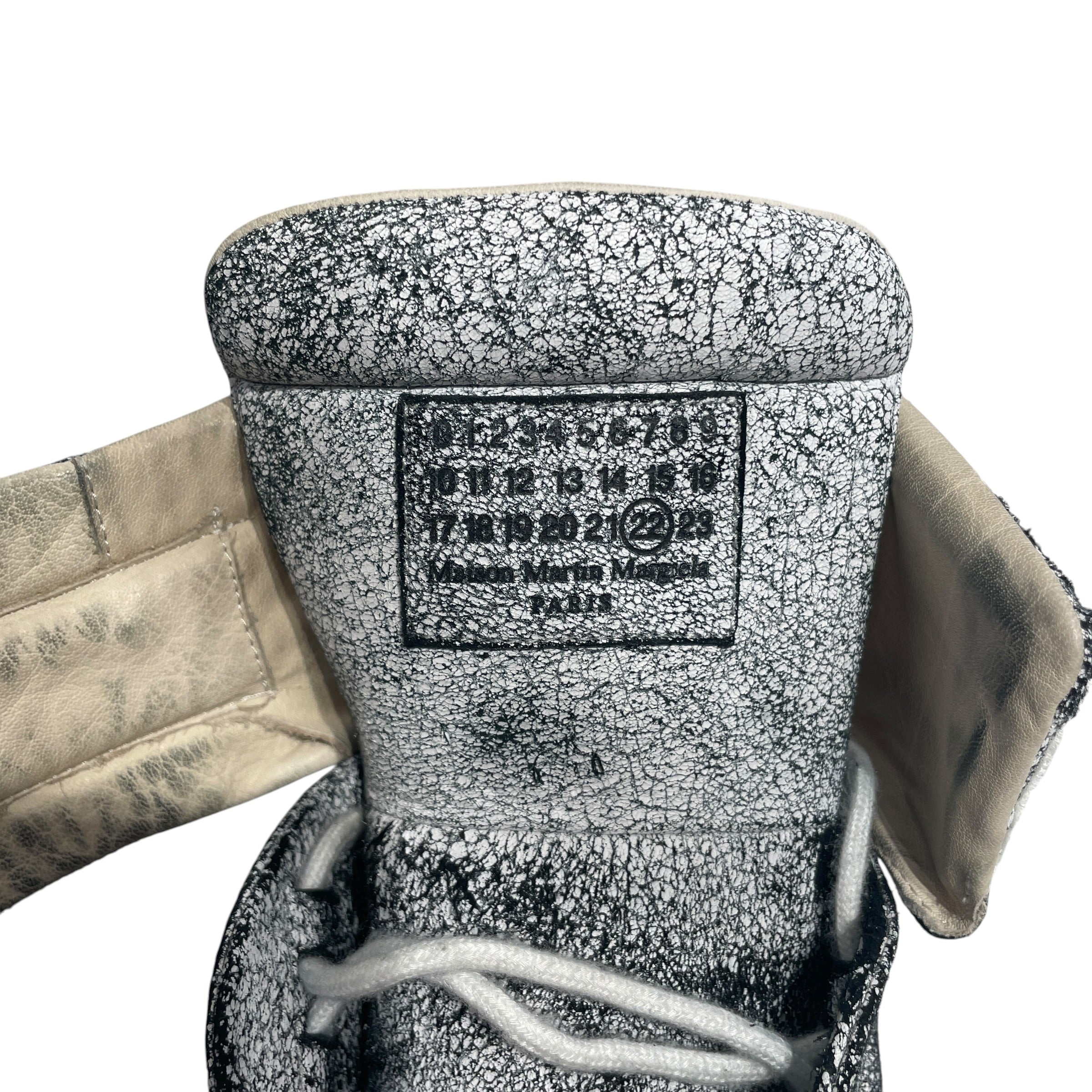 Maison Margiela/Hi-Sneakers/US 13/Leather/SLV/CRACKEDLEATHER/PAINTED view 4