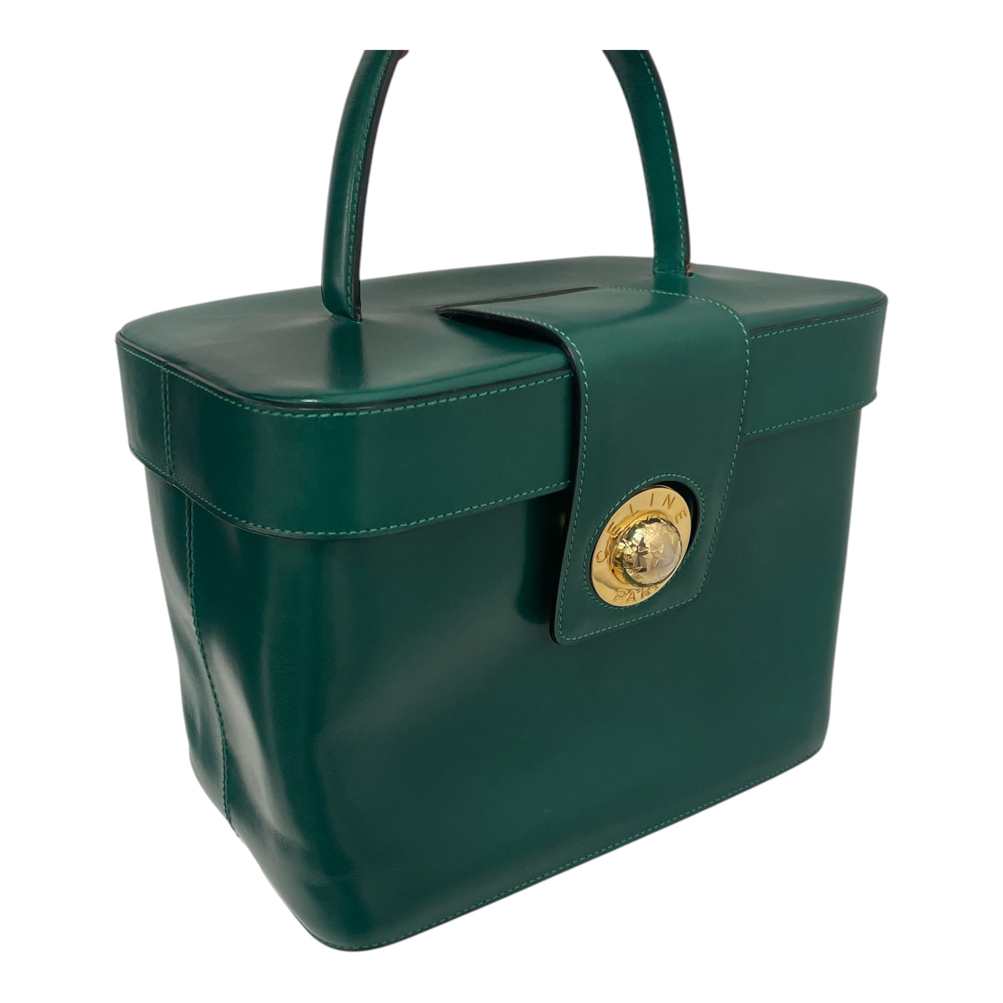 CELINE/Tote Bag/Cowhide/GRN/GOLDMETALLABEL view 6