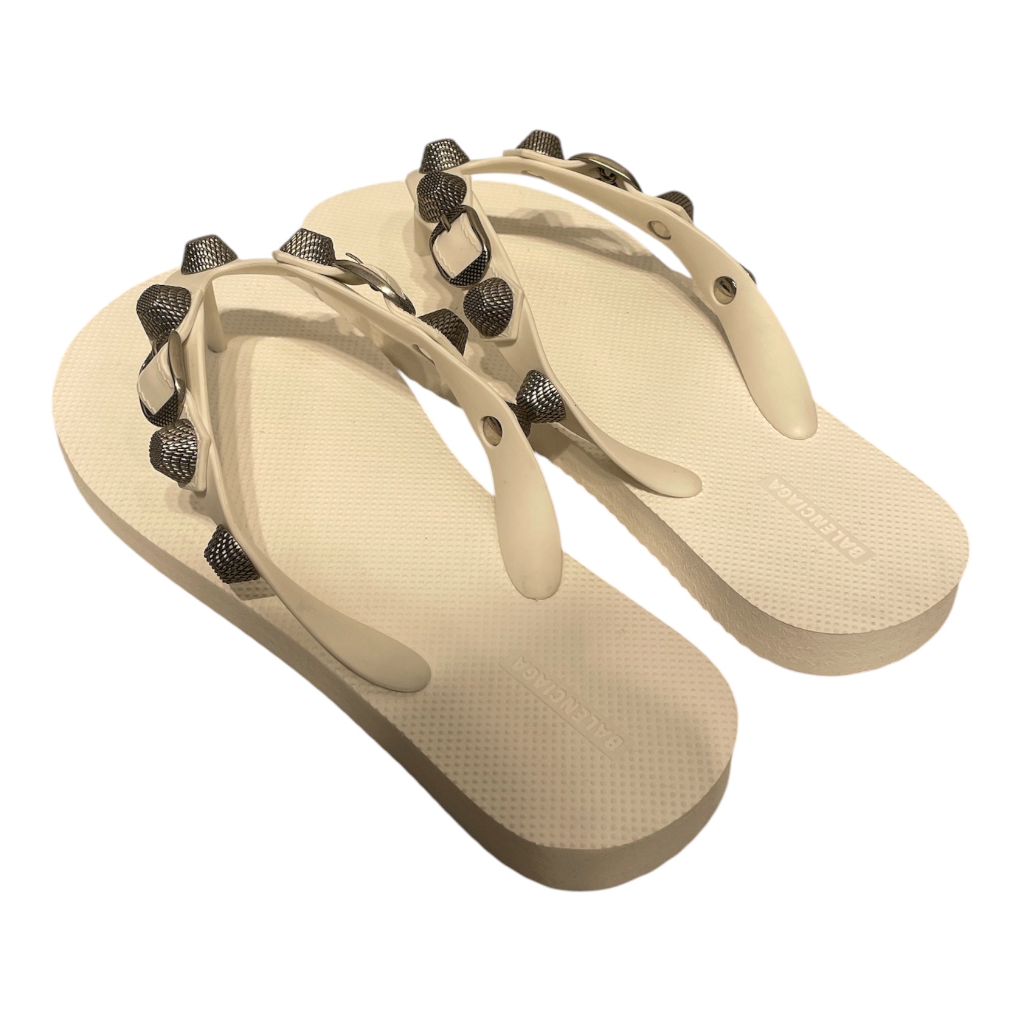 BALENCIAGA/Sandals/EU 39/WHT/CAGOLE WHITE FLIP FLOPS view 2