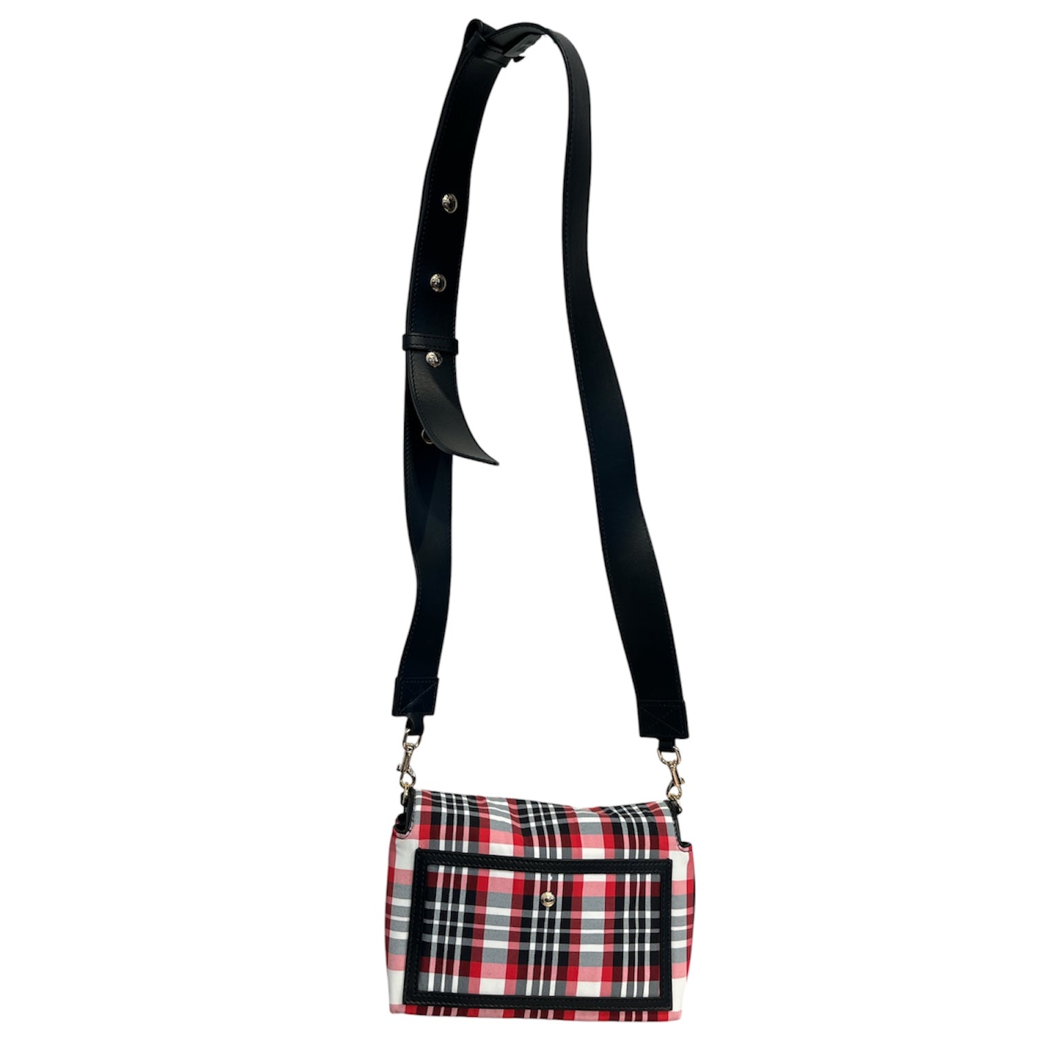 BURBERRY/Cross Body Bag/Plaid/Nylon/RED/plaid w/ gold hardware view 2