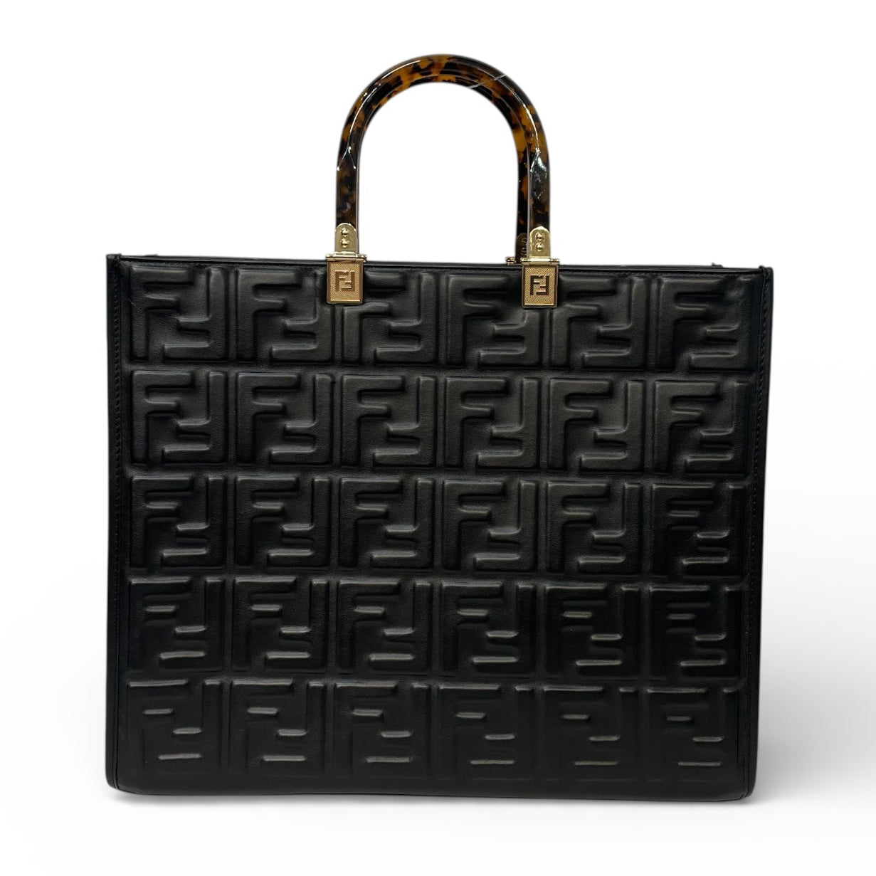 FENDI/Tote Bag/Monogram/Leather/BLK/Sunshine Medium Shopper view 2
