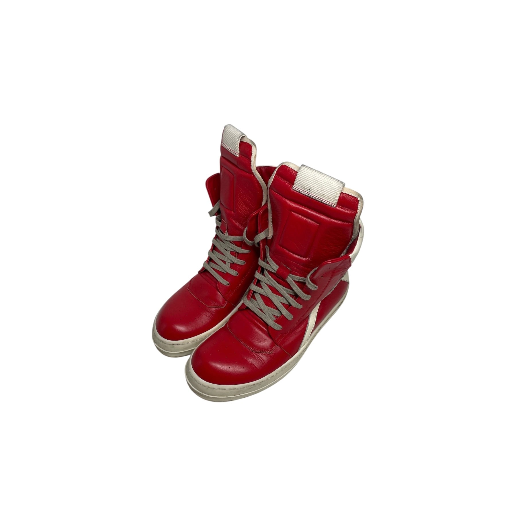 Rick Owens/Hi-Sneakers/EU 40/Leather/RED/GEOBASKET\CARDINAL RED\MILK view 1