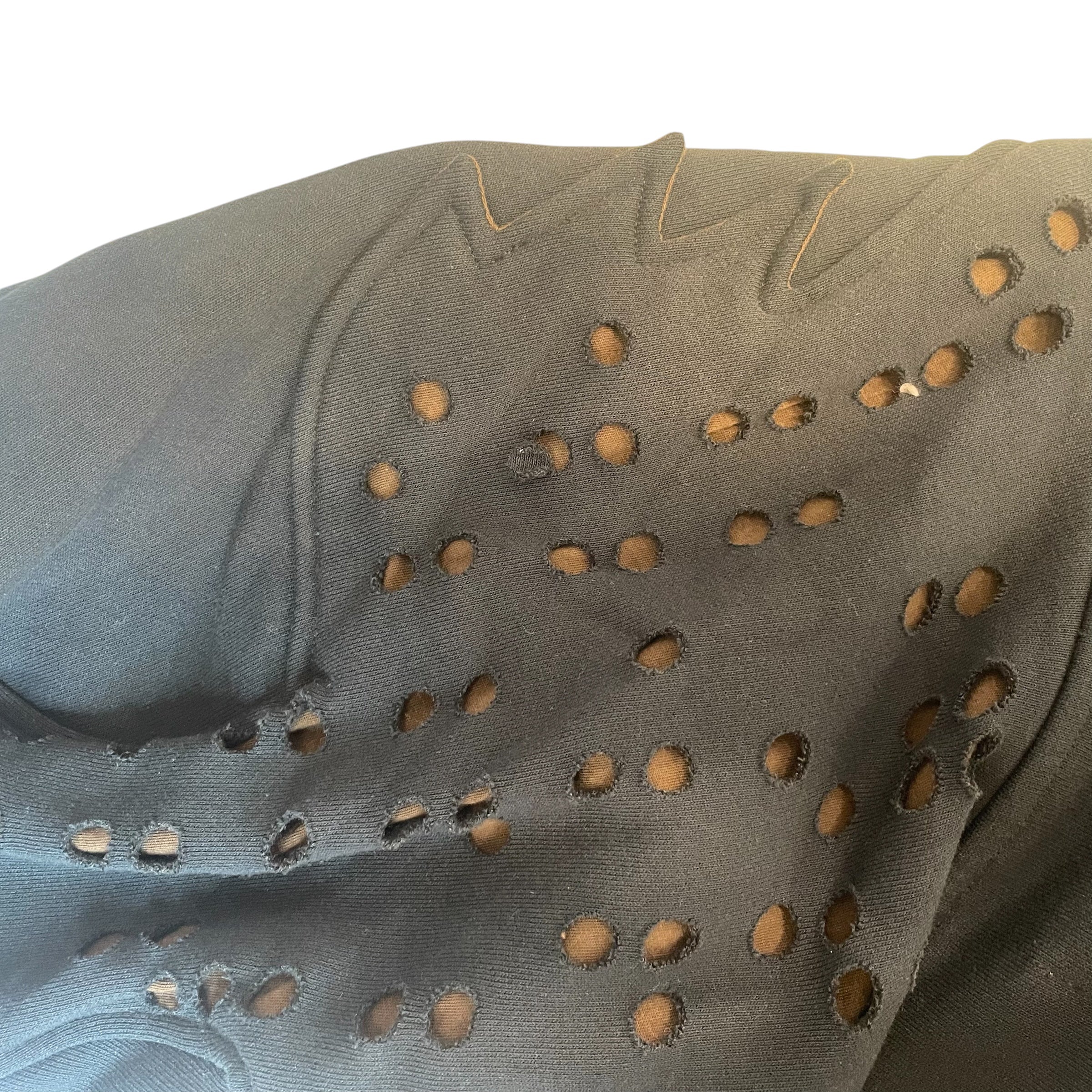 Kiko Kostadinov/Hoodie/FREE/Cotton/BLK/brw fox/holes head/fleece view 4