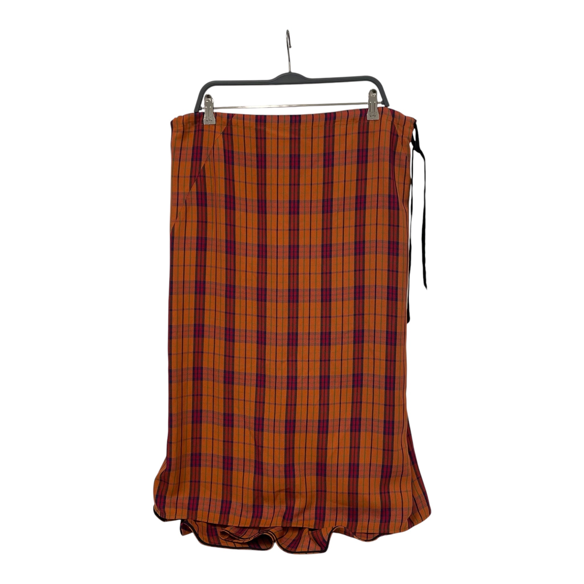 Alexander McQueen/Long Skirt/46/Plaid/Cotton/ORN/Maxi Length/velvet drawstring view 2