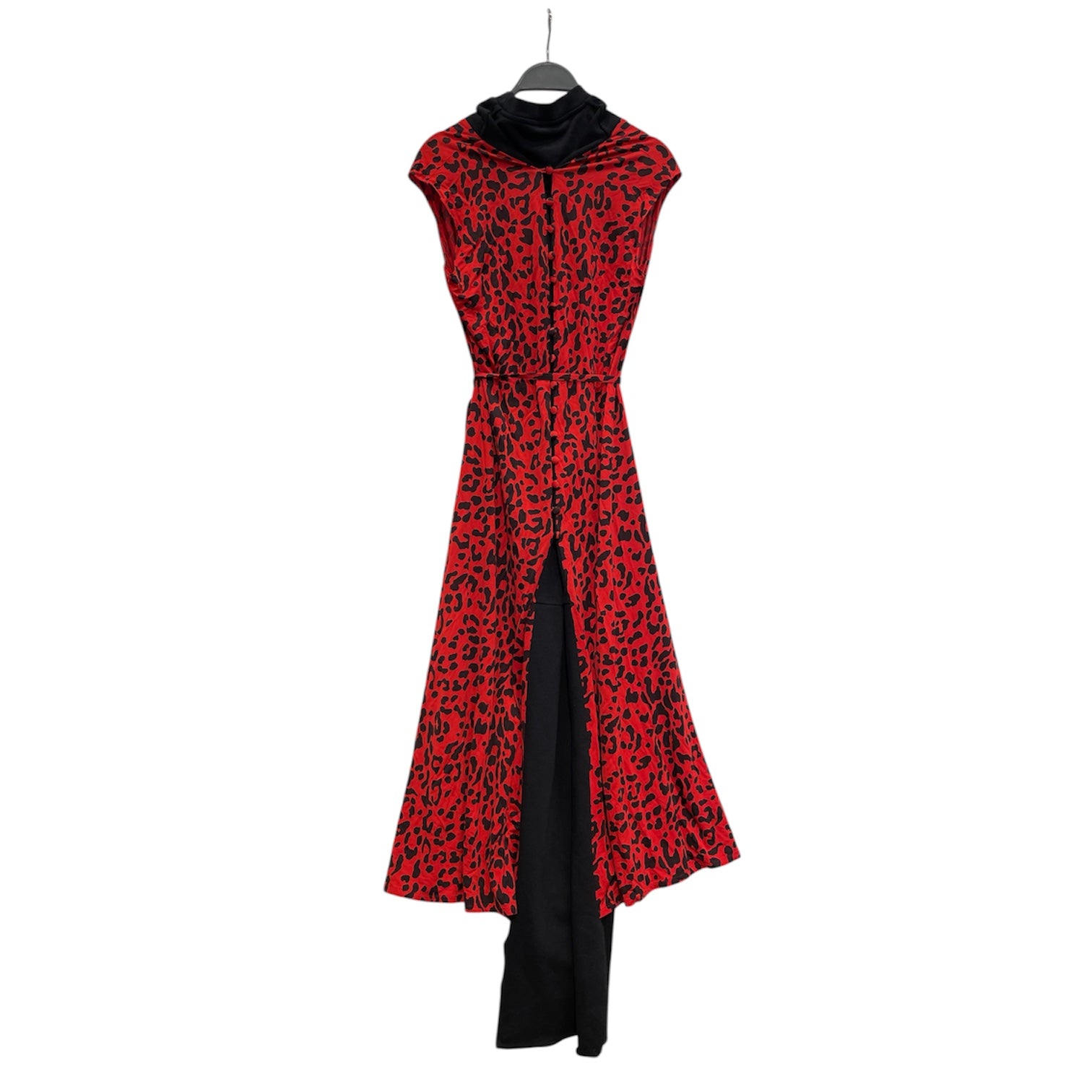 VETEMENTS/SL Dress/XS/Animal Pattern/Cotton/RED/CHEETAH PRINT KNIT NECK DRESS view 2