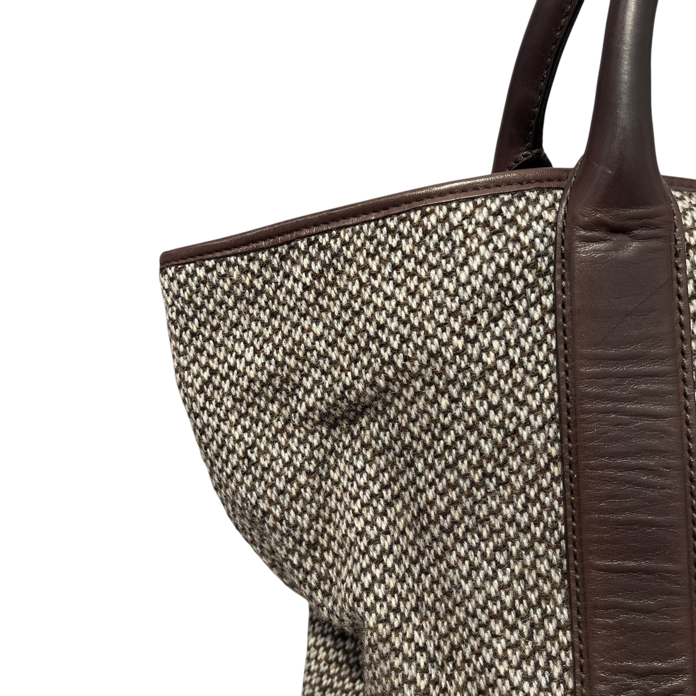 SAINT LAURENT/Tote Bag/All Over Print/Wool/BRW/tweed large tote view 4