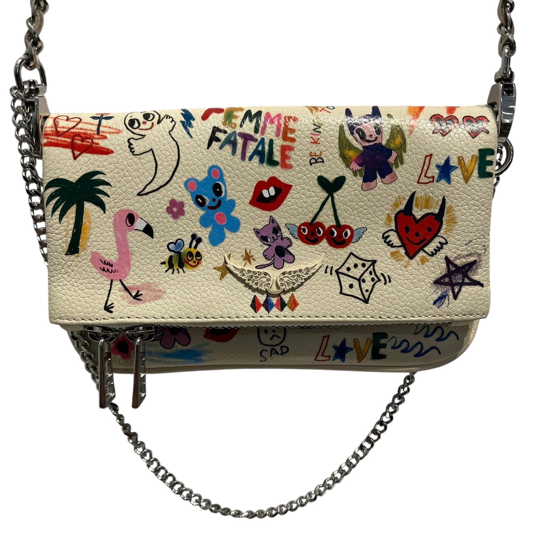 Zadig&Voltaire/Clutch Bag/Graphic/Leather/CRM/ view 3