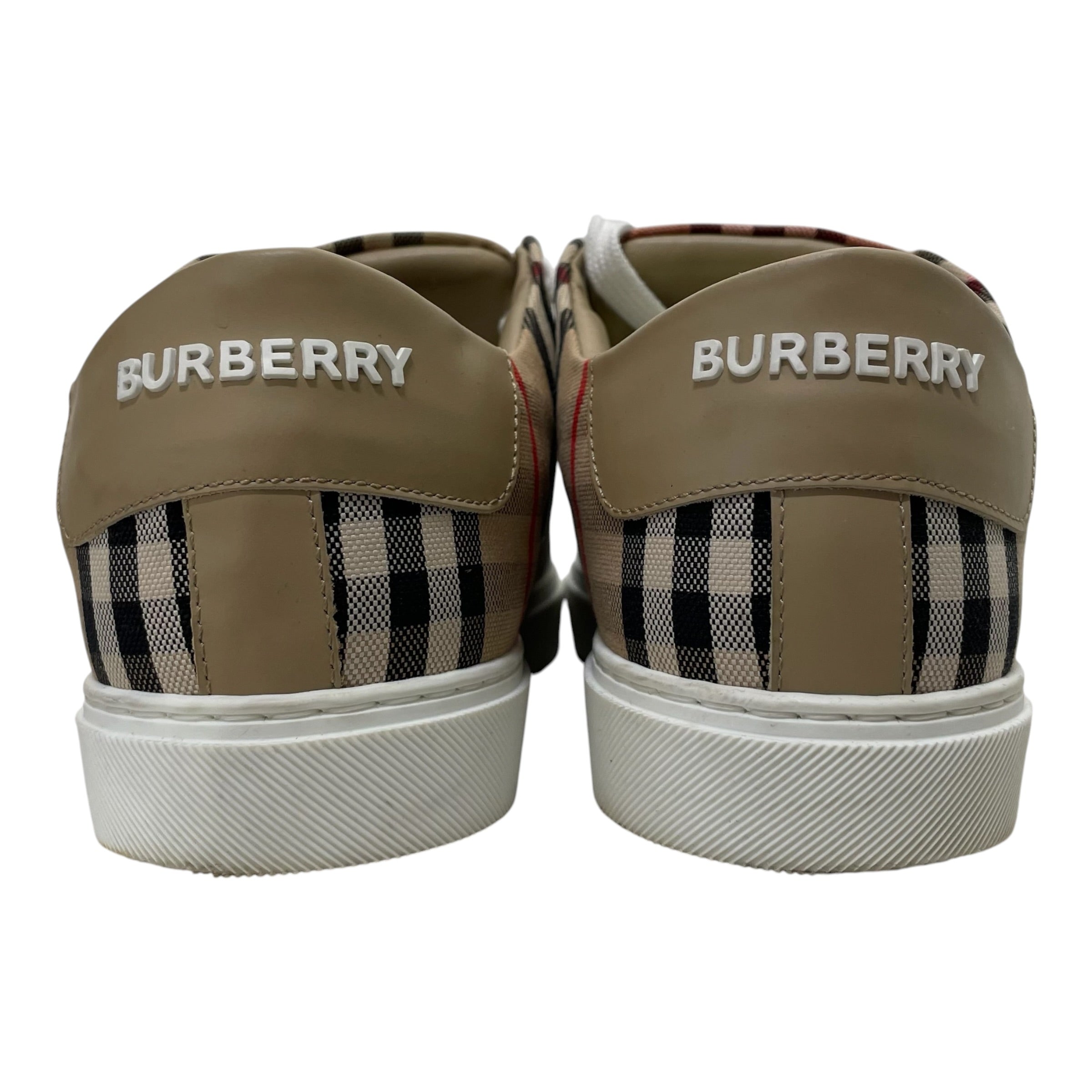 BURBERRY LONDON/Low-Sneakers/EU 39/Stripe/KHK/ALBRIDGE CHECK SNEAKERS view 4