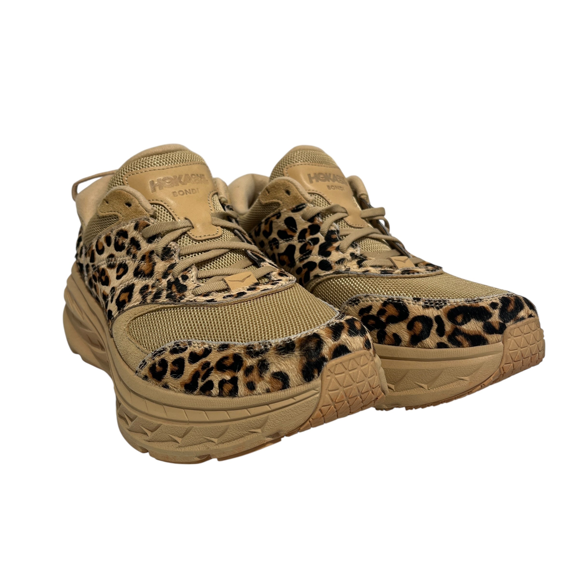 HOKA ONE ONE/Low-Sneakers/US 12/All Over Print/Cotton/BRW/Cheetah Print Hokas view 1