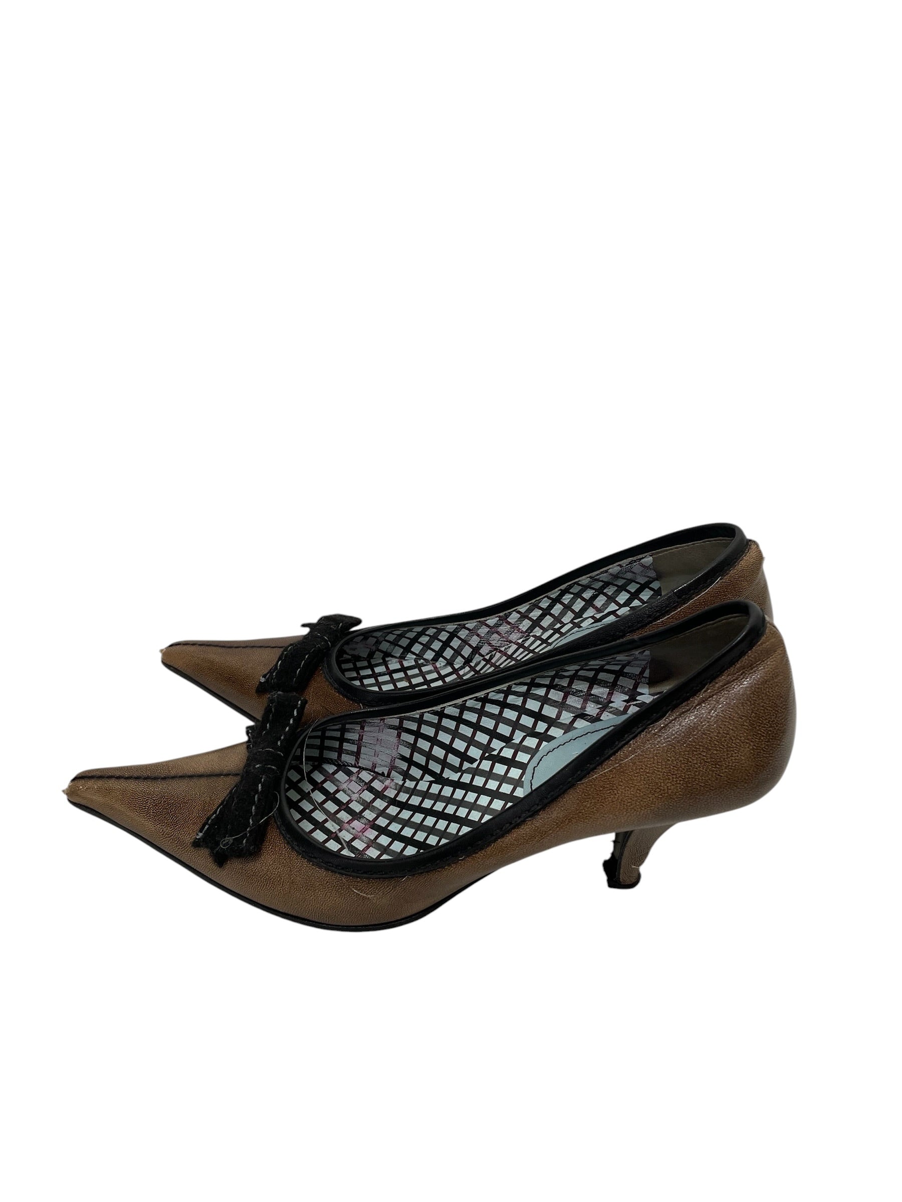 MIU MIU/Heels/EU 39.5/Leather/BRW/V-Tip/ view 2