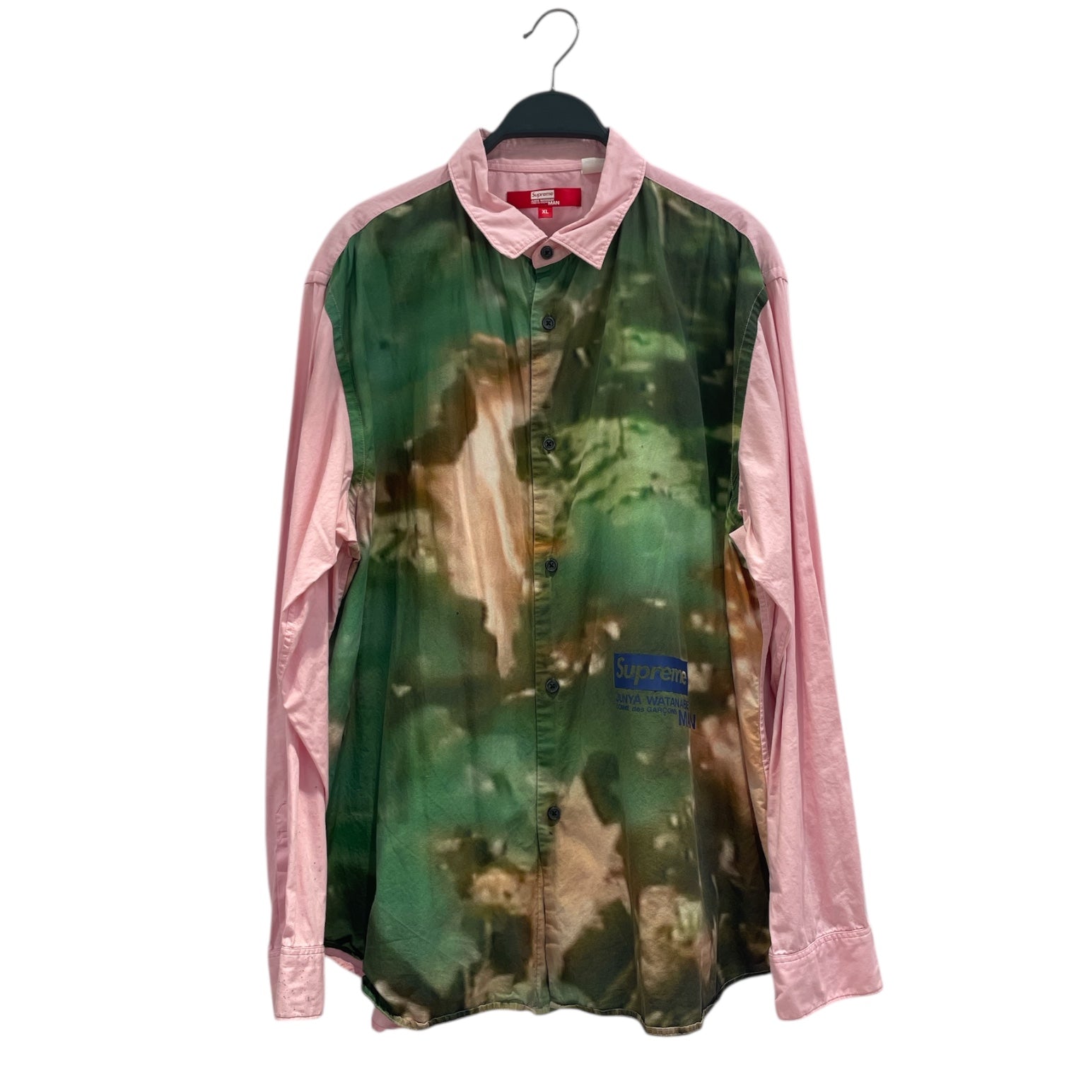 JUNYA WATANABE COMME des GARCONS MAN/Supreme/LS Shirt/XL/Cotton/PNK/All Over Print/pink ground/green chst ls view 1