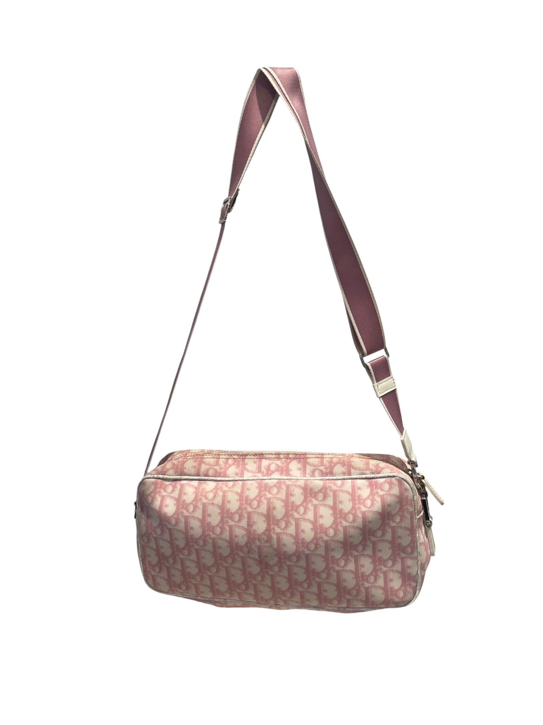 Christian Dior/Cross Body Bag/Leather/PNK/Trotter Canvas/Logo All Over view 2
