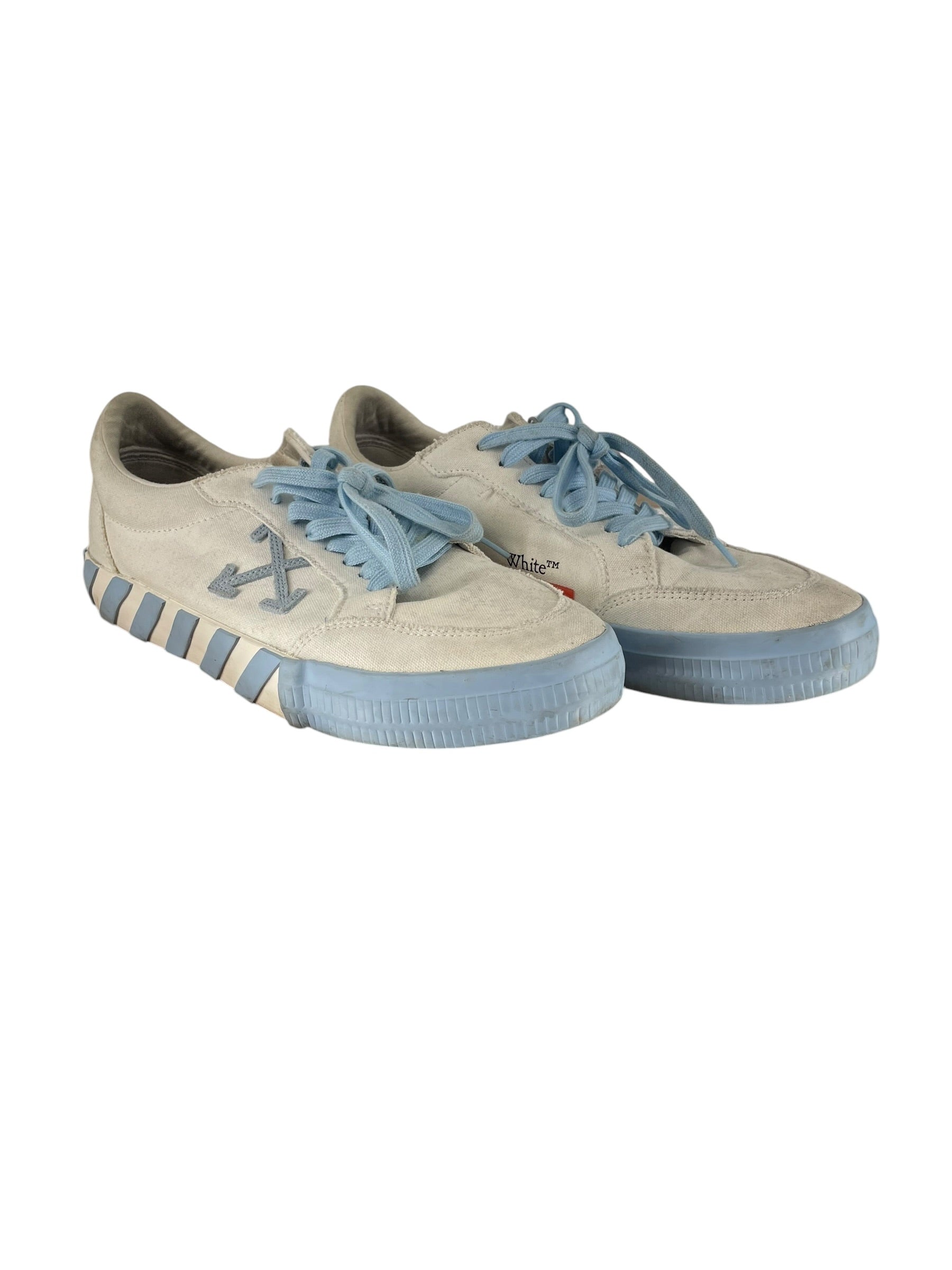 OFF-WHITE/Low-Sneakers/US 11/Cotton/MLT/VULCANIZED LOW BLU LACES view 1