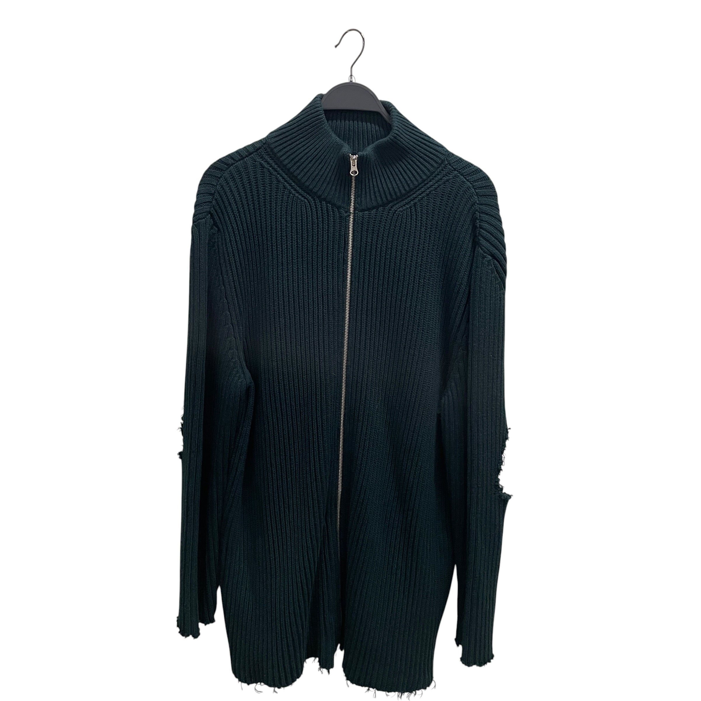Maison Margiela/Sweater/M/Cotton/GRN/DESTOYED ZIP UP/NO ELBOWS view 1