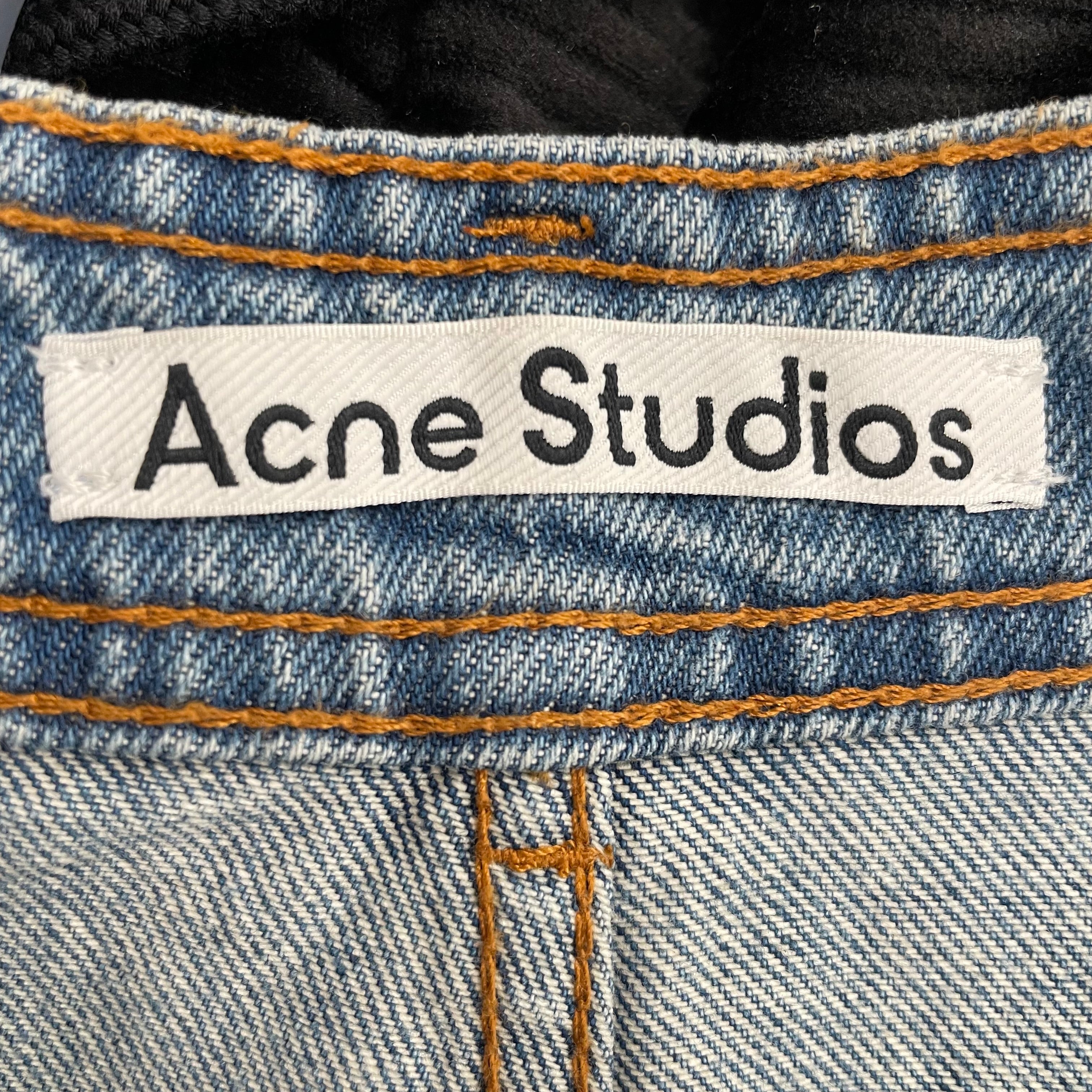Acne Studios/Bootcut Pants/46/Denim/IDG/All Over Print/CUT AND SEW 46 view 3