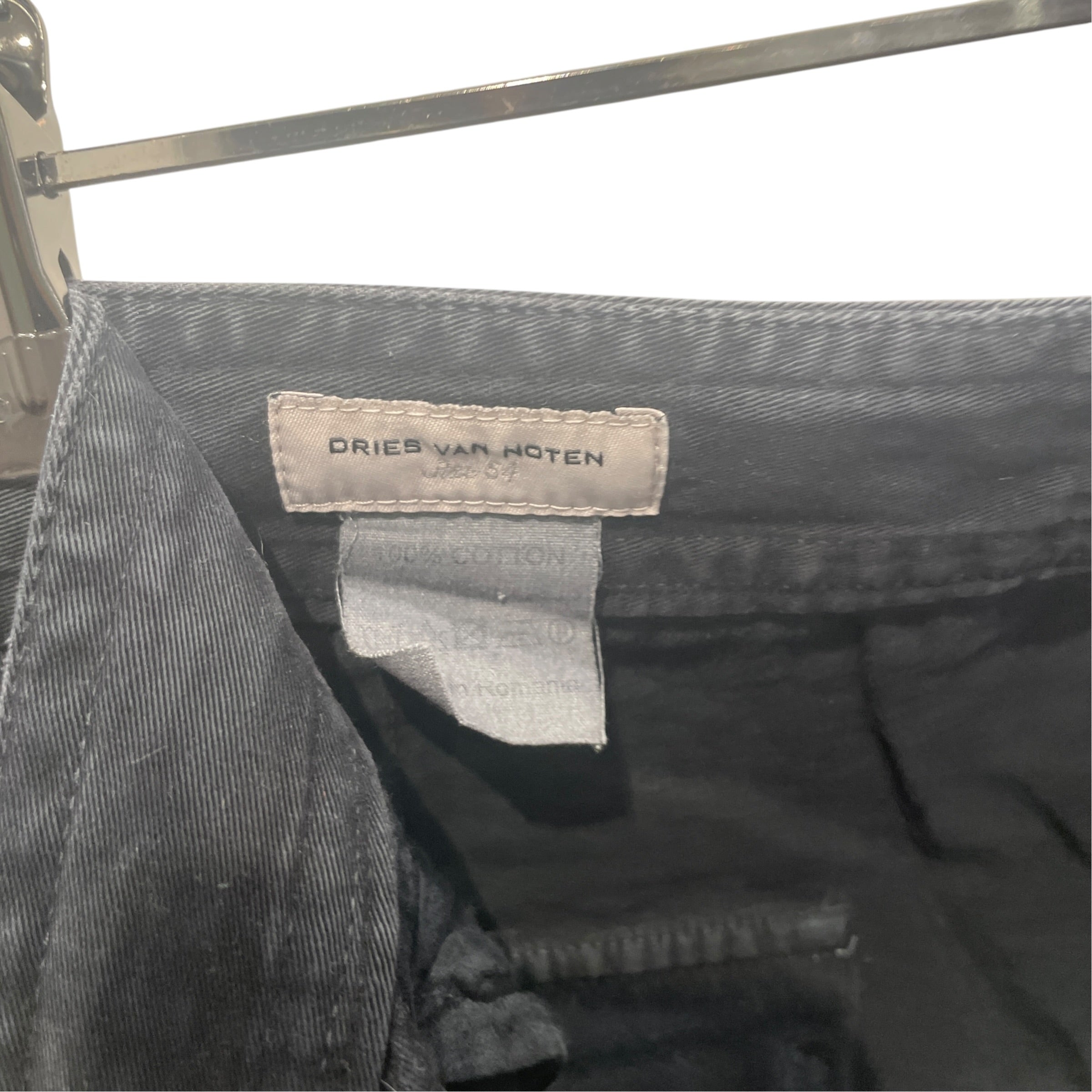 DRIES VAN NOTEN/Pants/54/Cotton/BLK/CIRCLE ZIPPER POCKETS view 3