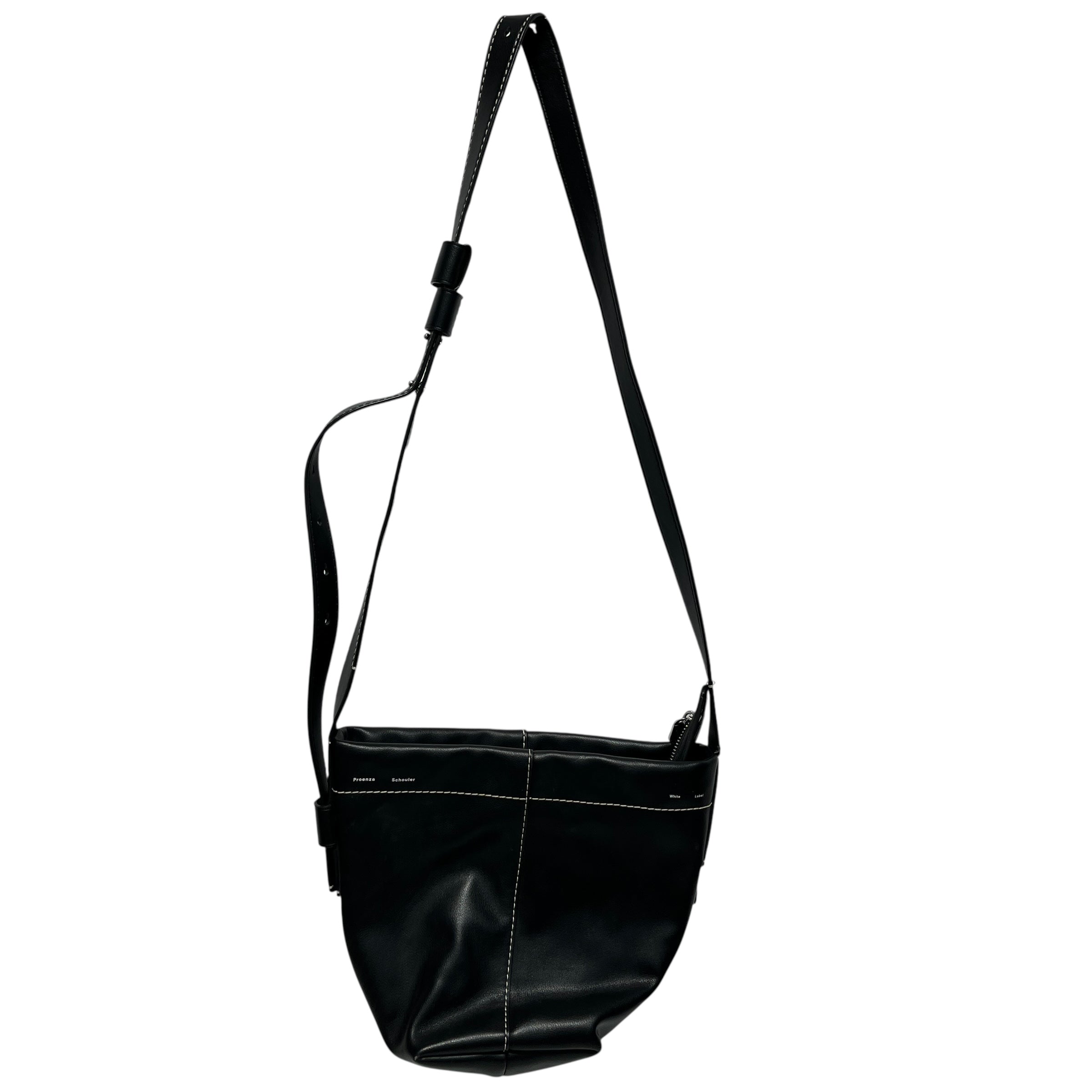 PROENZA SCHOULER/Cross Body Bag/M/Leather/BLK/white label w white stitching view 1