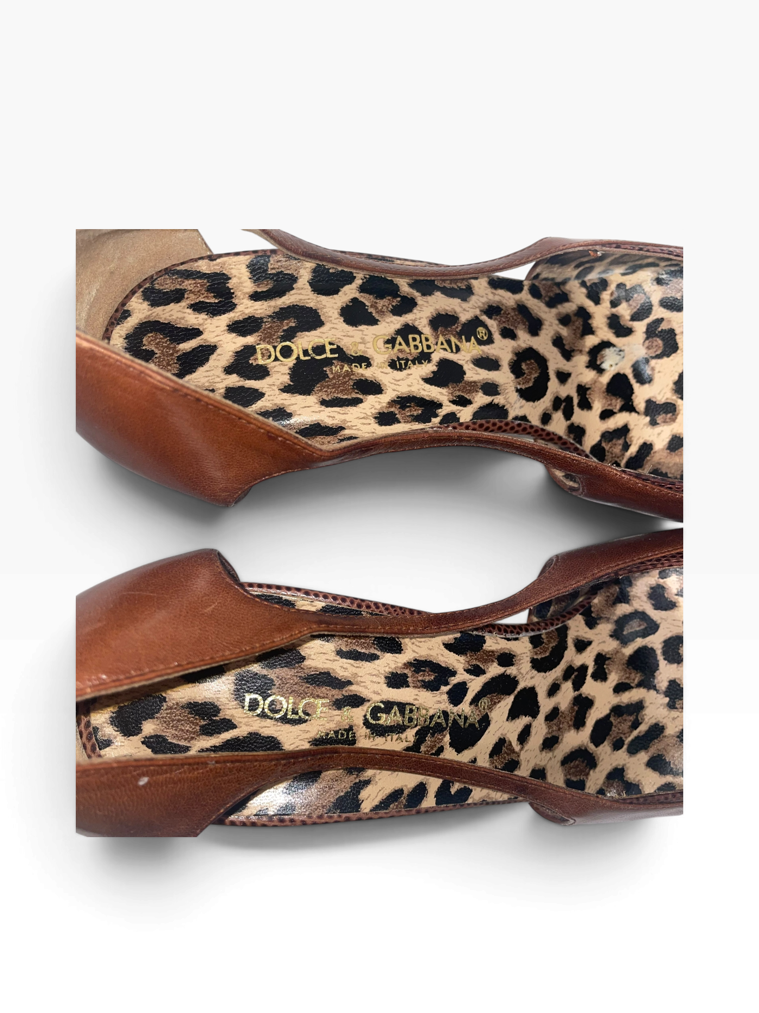 DOLCE&GABBANA/Heels/EU 39/Leather/BRW/Pointed-Toe/Leopard Insole Pumps view 3