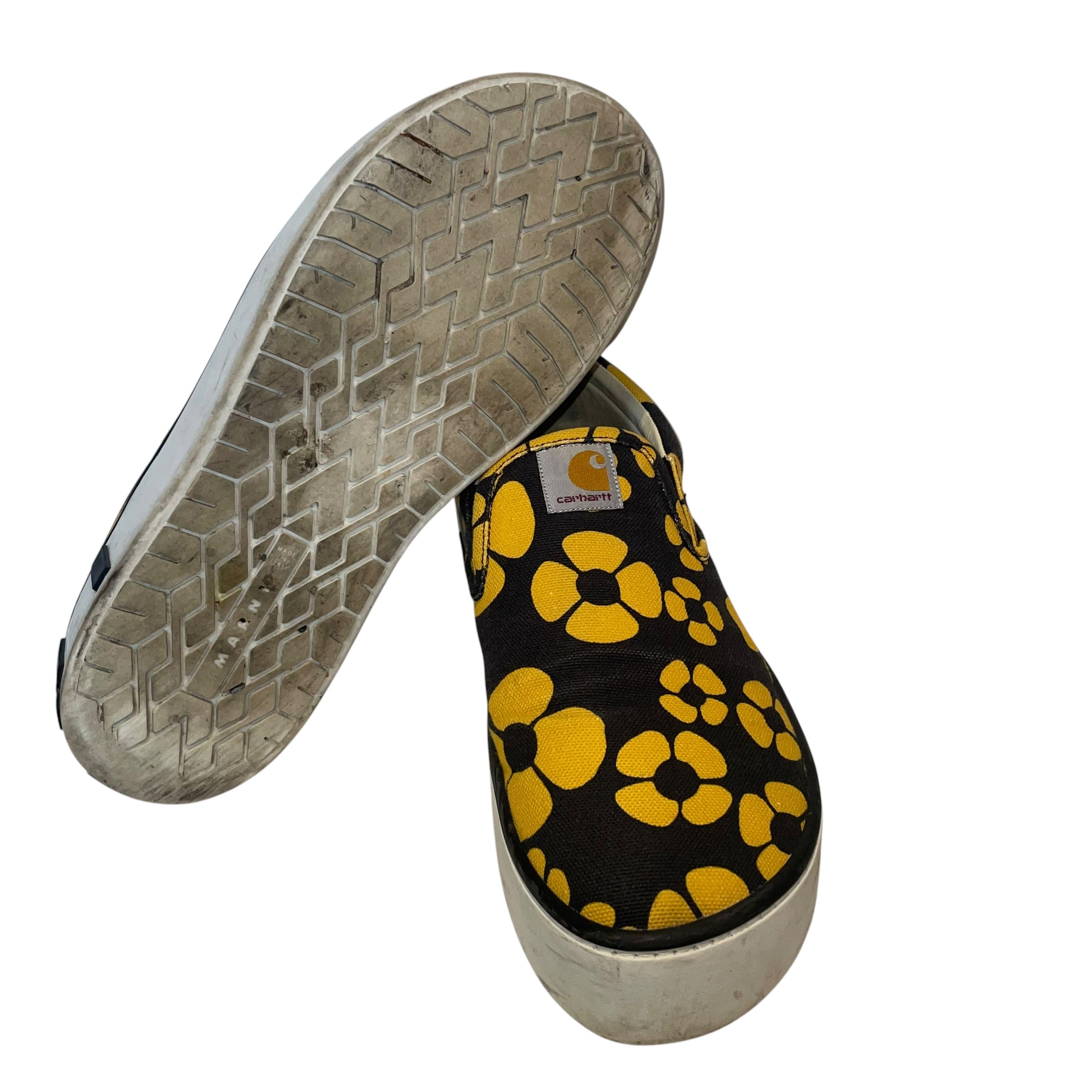 MARNI/Carhartt/Low-Sneakers/US 11/Floral Pattern/Cotton/YEL/VAN SLIP ON STYLE view 3