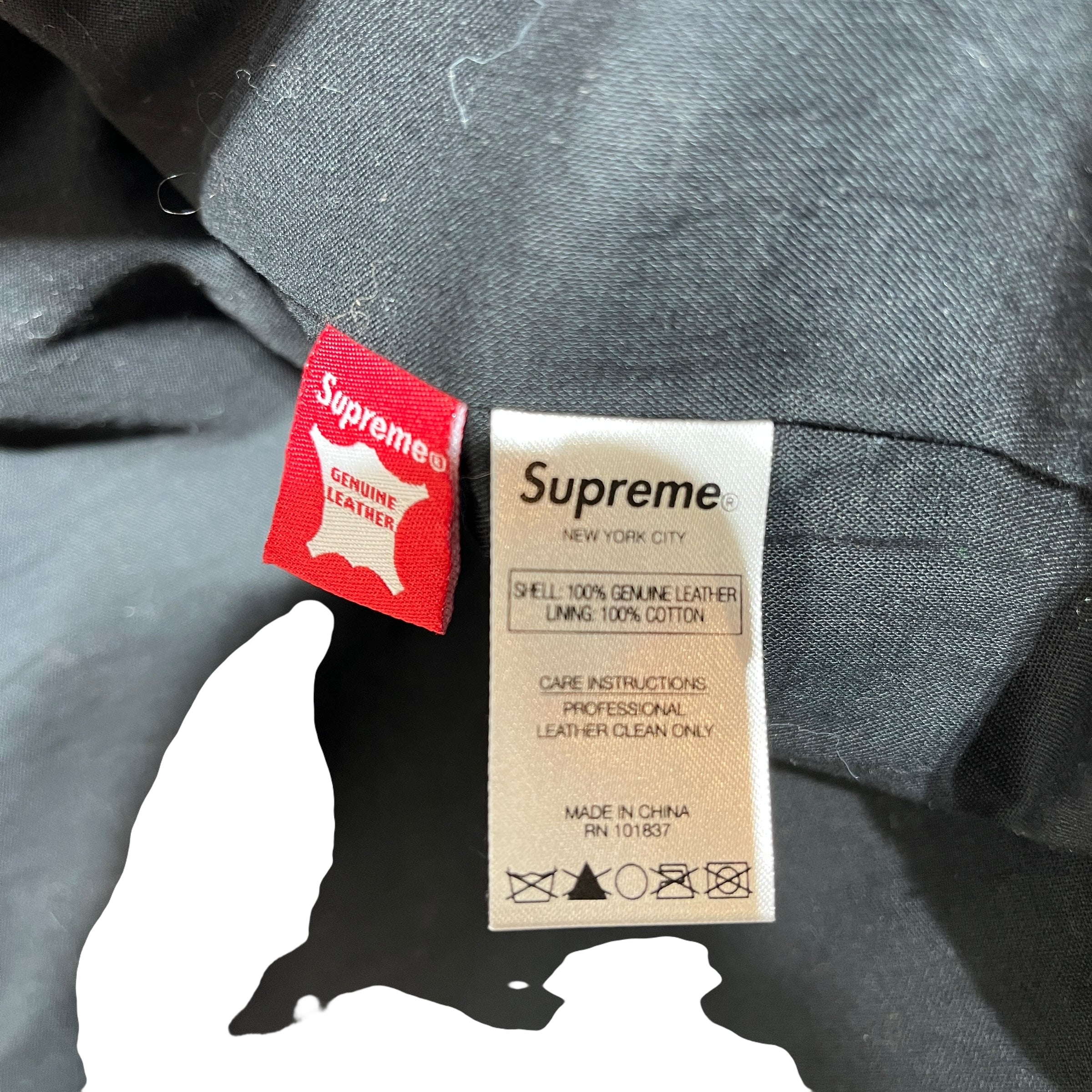 Supreme/Vest/L/Leather/BLK/EAGLE EMBROIDERY view 6