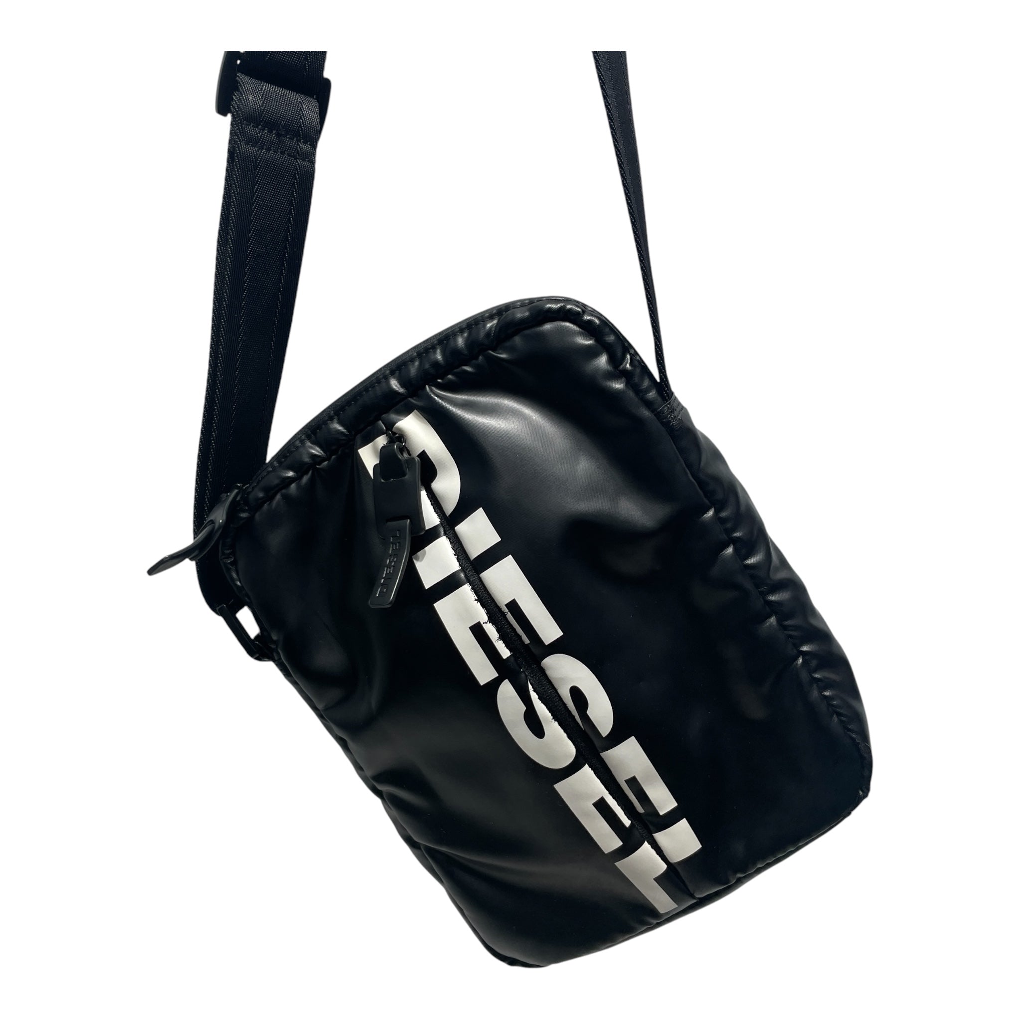 DIESEL/Cross Body Bag/Leather/BLK/LOGO ZIPPER view 3