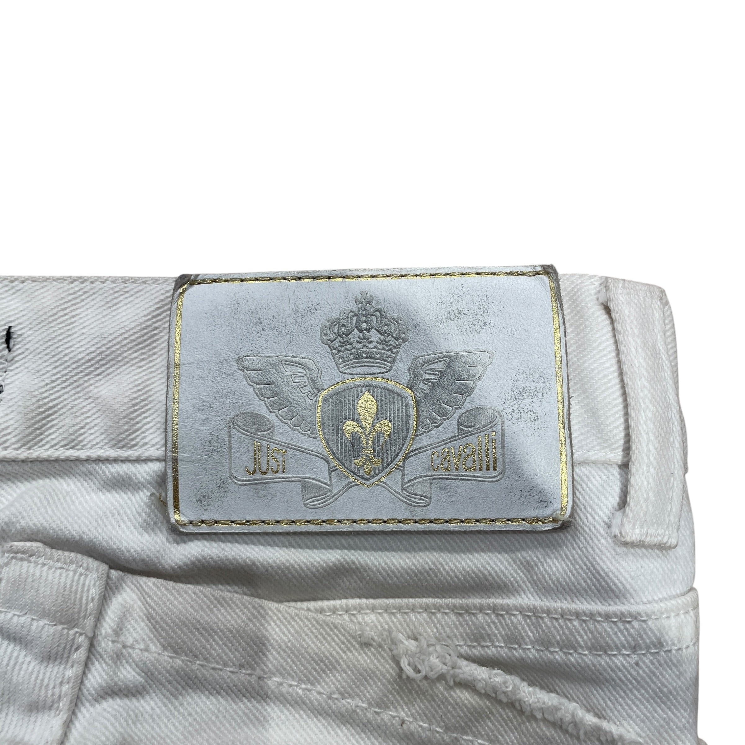 Just cavalli/Bootcut Pants/34/Denim/WHT/Stripe/OFFSET BACK POCKETS view 5