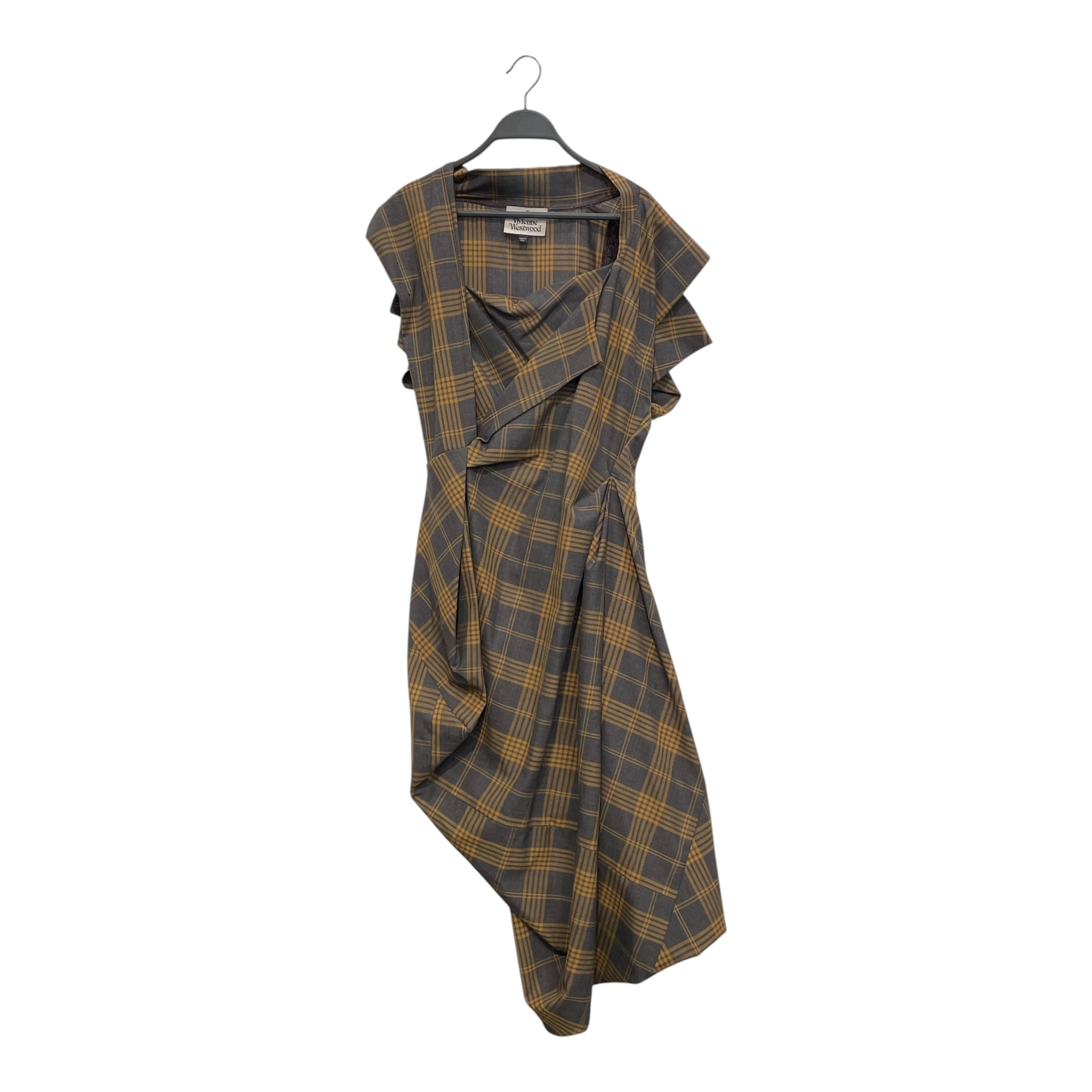 Vivienne Westwood/Dress/46/Gingham Check/Cotton/GRY/ASYMETRICALLINED view 1