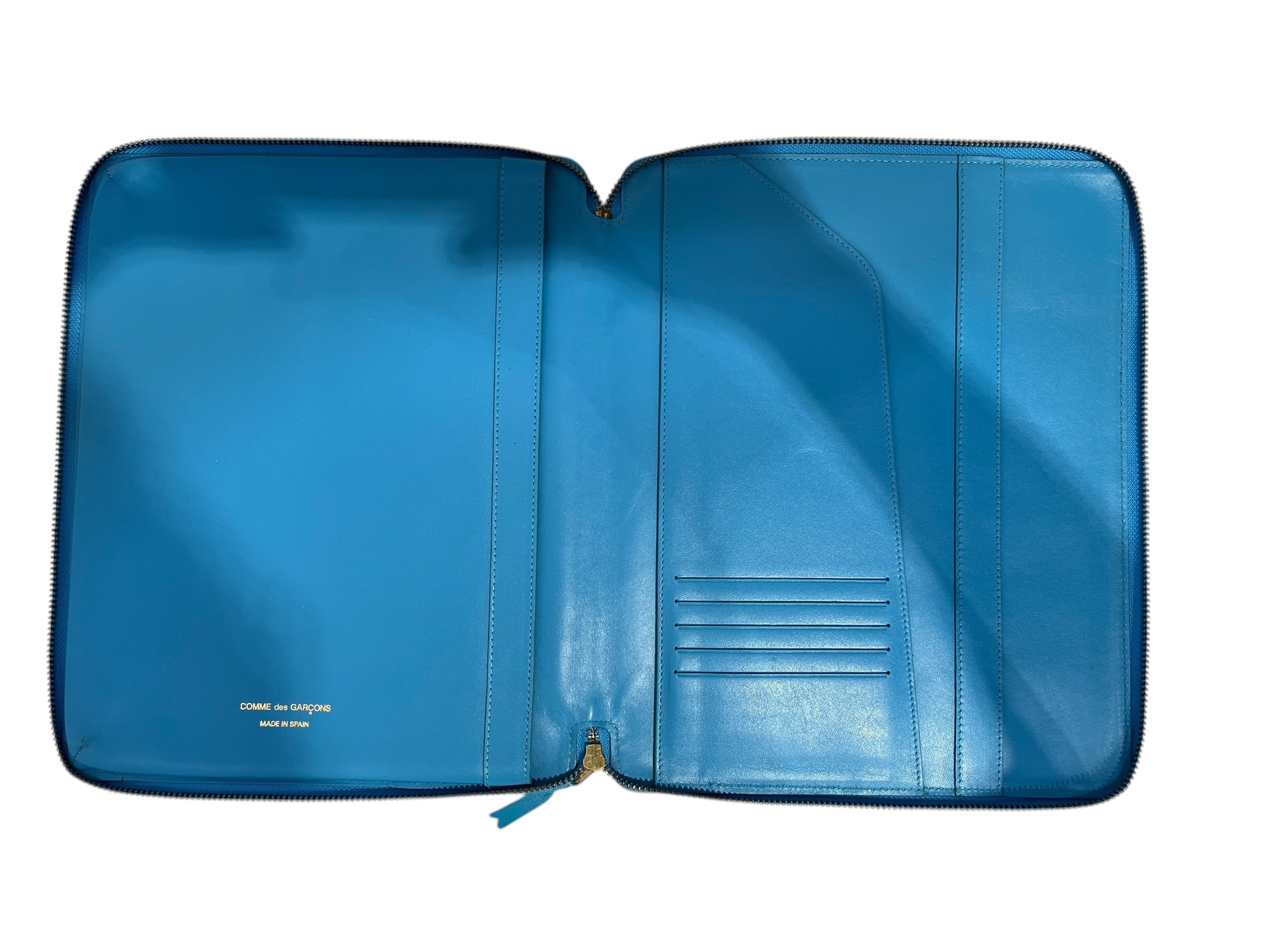 COMME des GARCONS/Pouch/Leather/BLU/LARGE TEAL ZIP POUCH view 5