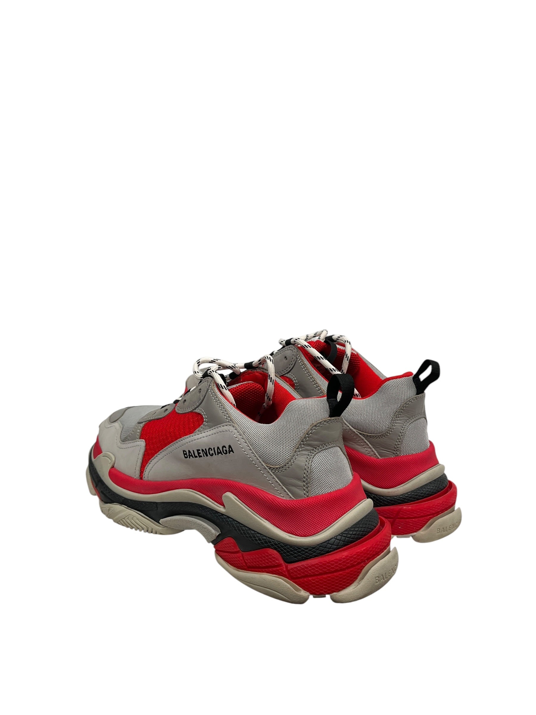 BALENCIAGA/Low-Sneakers/EU 43/GRY/TRIPLE S- GRAY RED view 2