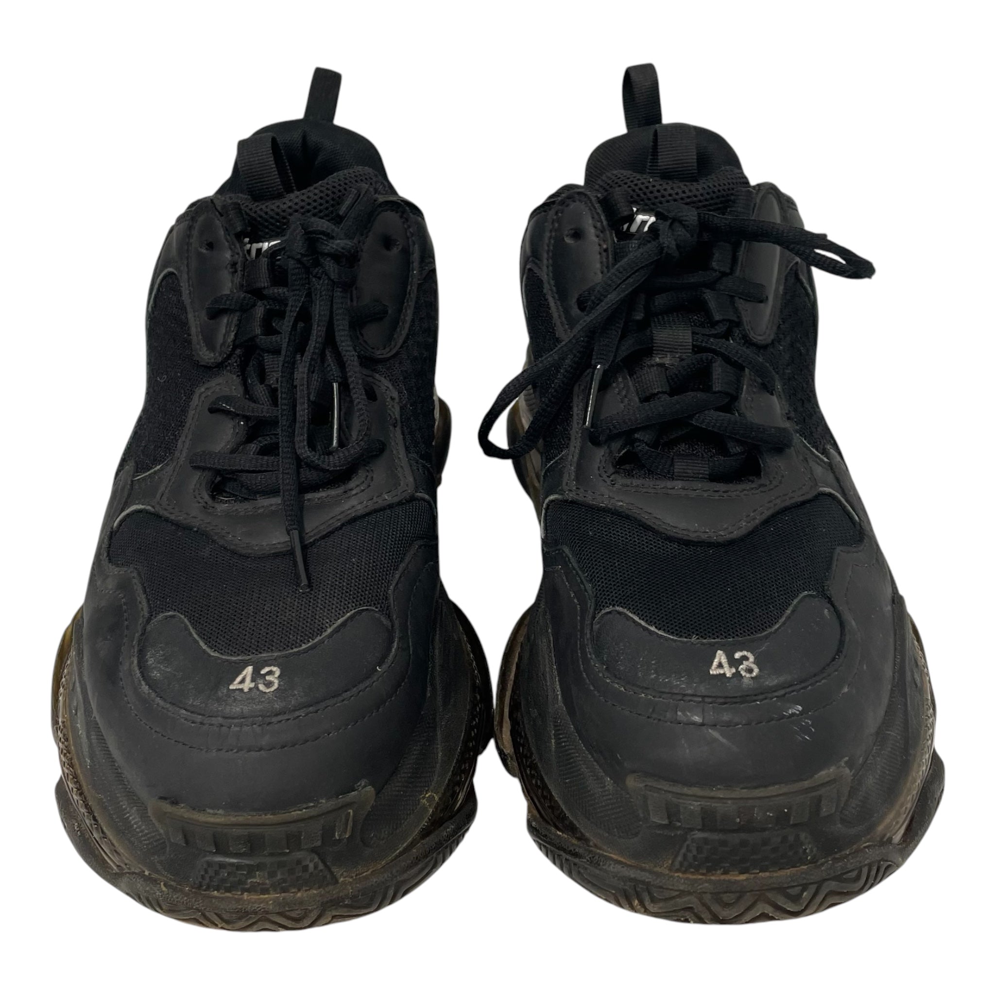 BALENCIAGA/Low-Sneakers/US 10/Leather/BLK/TRIPLE S view 4