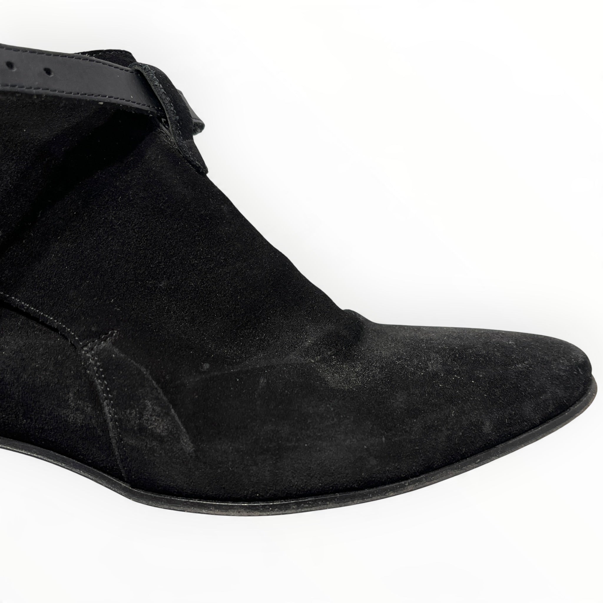 YVES SAINT LAURENT/Boots/US 8/Leather/BLK/LOW BUCKLE view 4