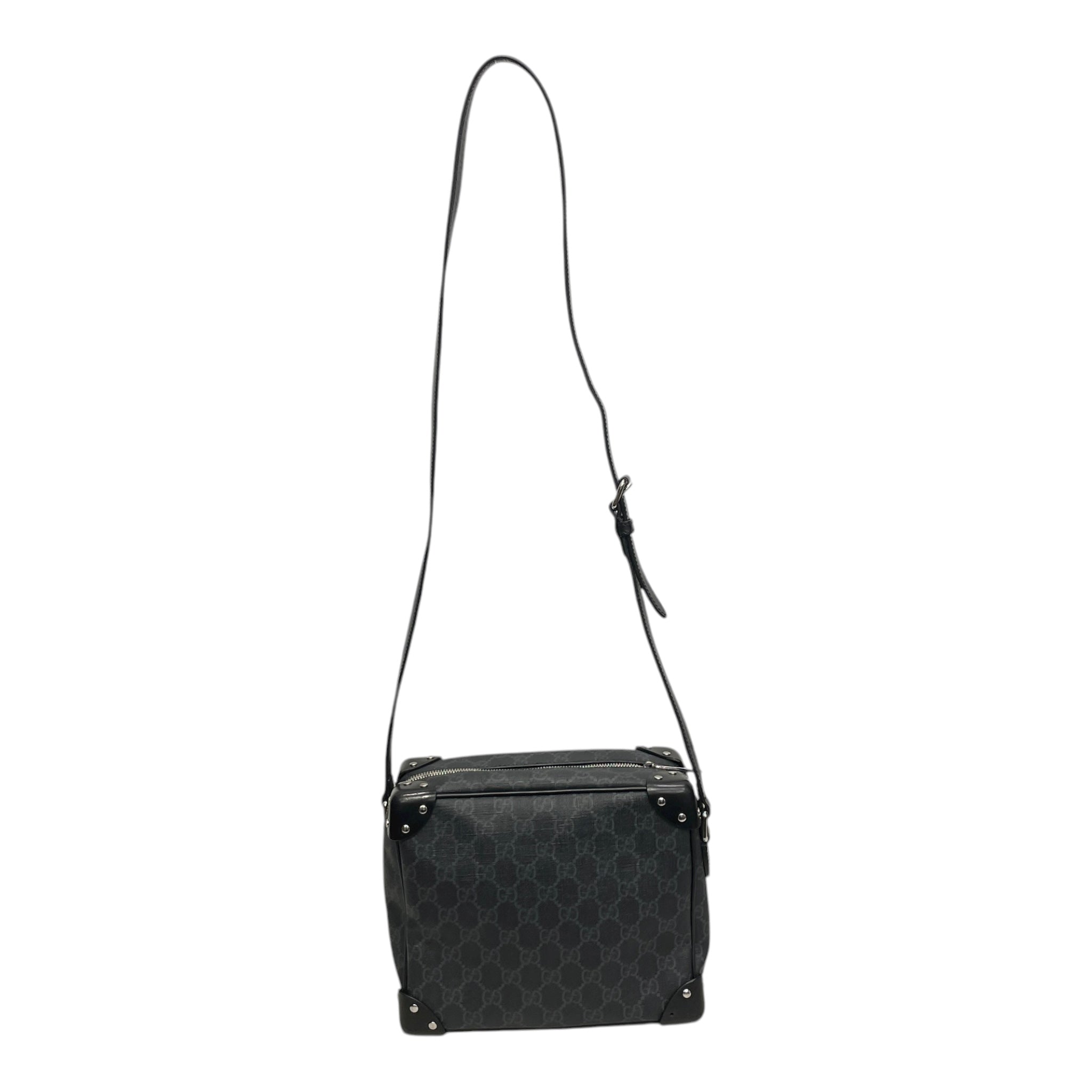 GUCCI/Cross Body Bag/Monogram/Leather/BLK/GG SUPREME TRUNK SHOULDER BAG view 1