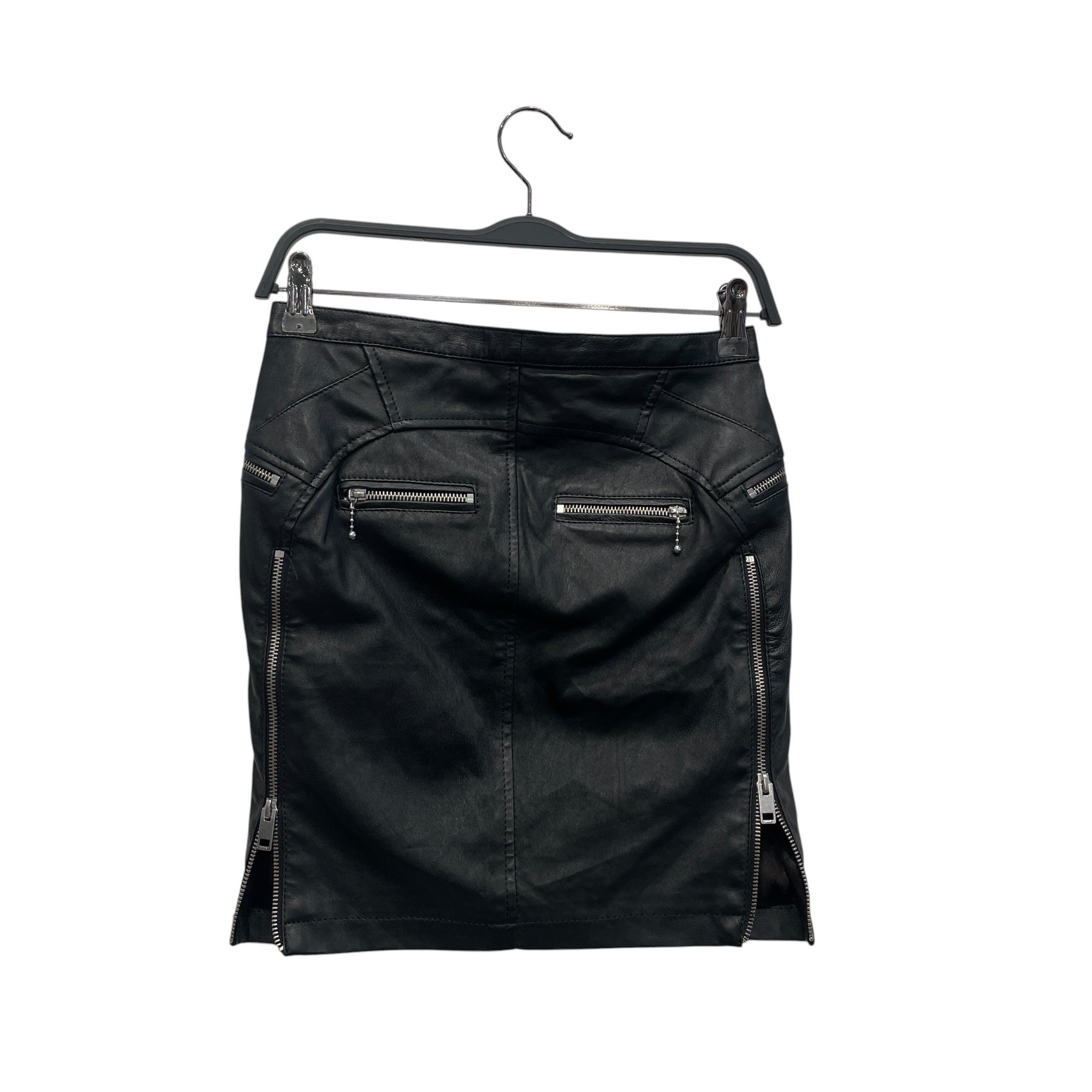 DIESEL/Skirt/25/Sheepskin/BLK/MANY ZIPPERS view 2