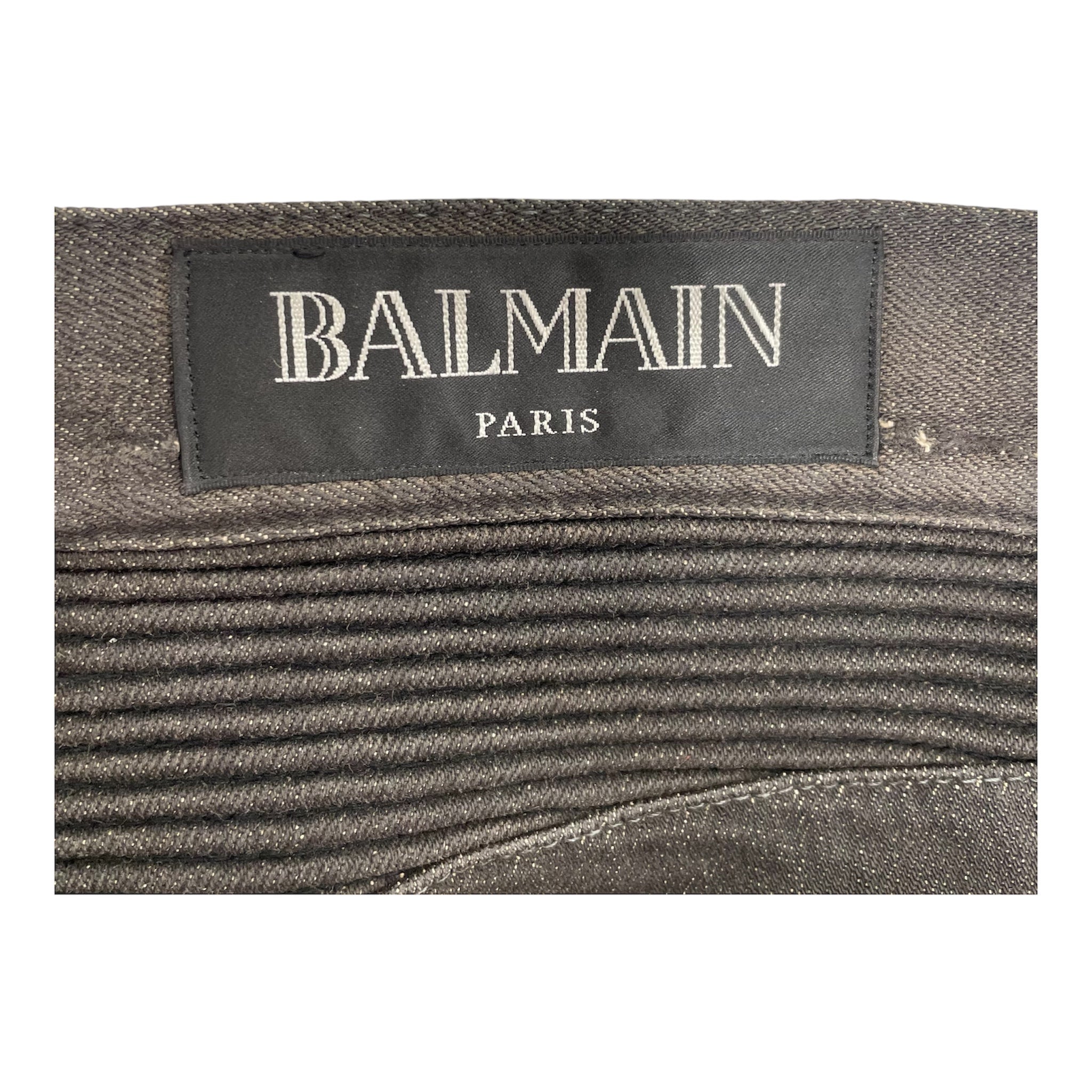 BALMAIN/Skinny Pants/28/Denim/BLK/MOTO view 3