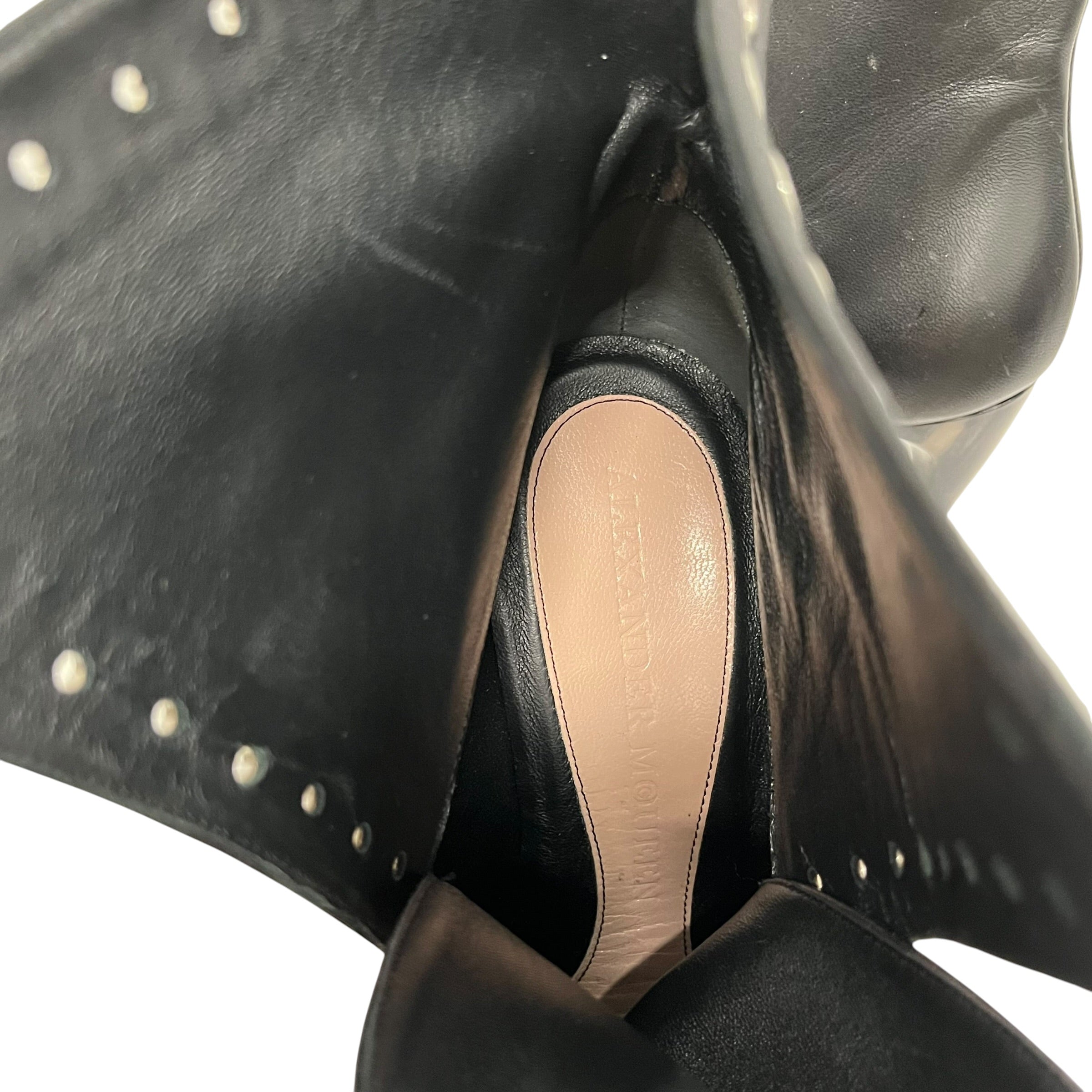 Alexander McQueen/Heels/EU 39/Leather/BLK/RIVETS ALL OVER view 3