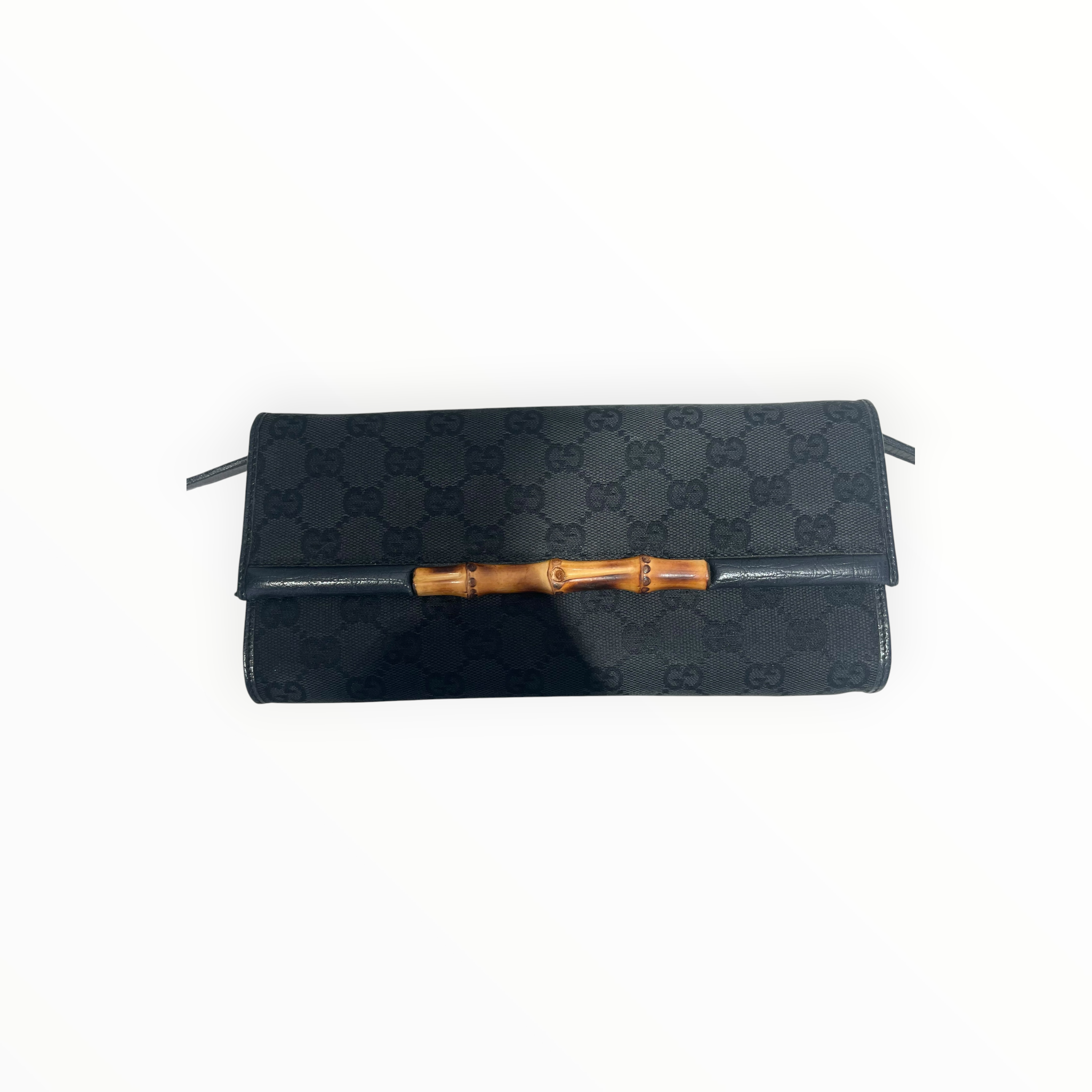 GUCCI/Cross Body Bag/Monogram/Leather/BLK/Gucci Black GG Monogram Bamboo view 6